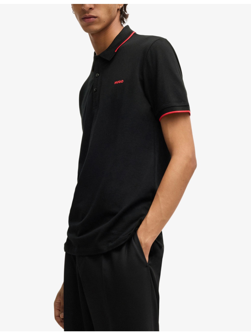 Branded short-sleeved stretch-cotton polo shirt - 3