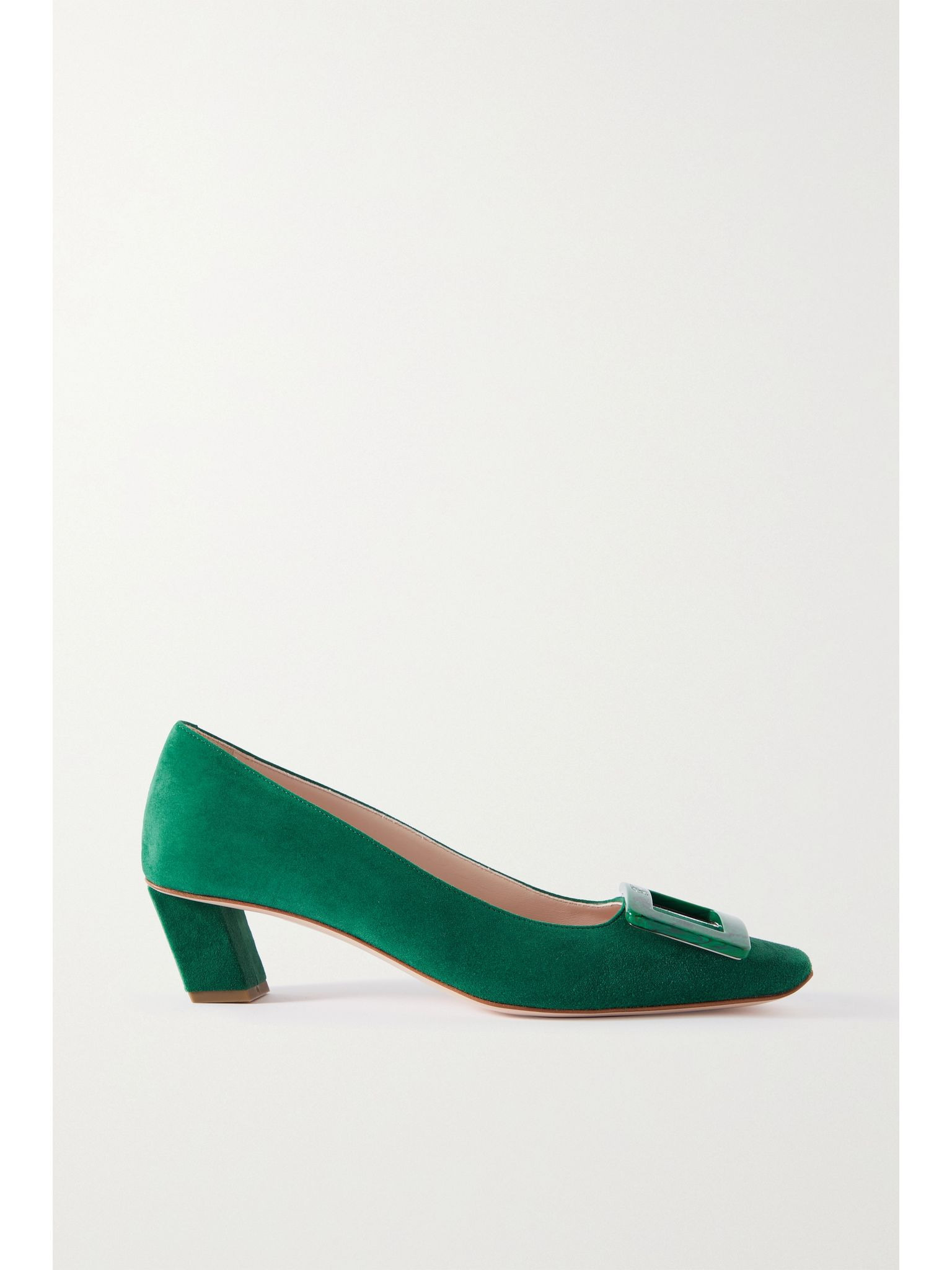 Belle Vivier 45 suede pumps Green - 1
