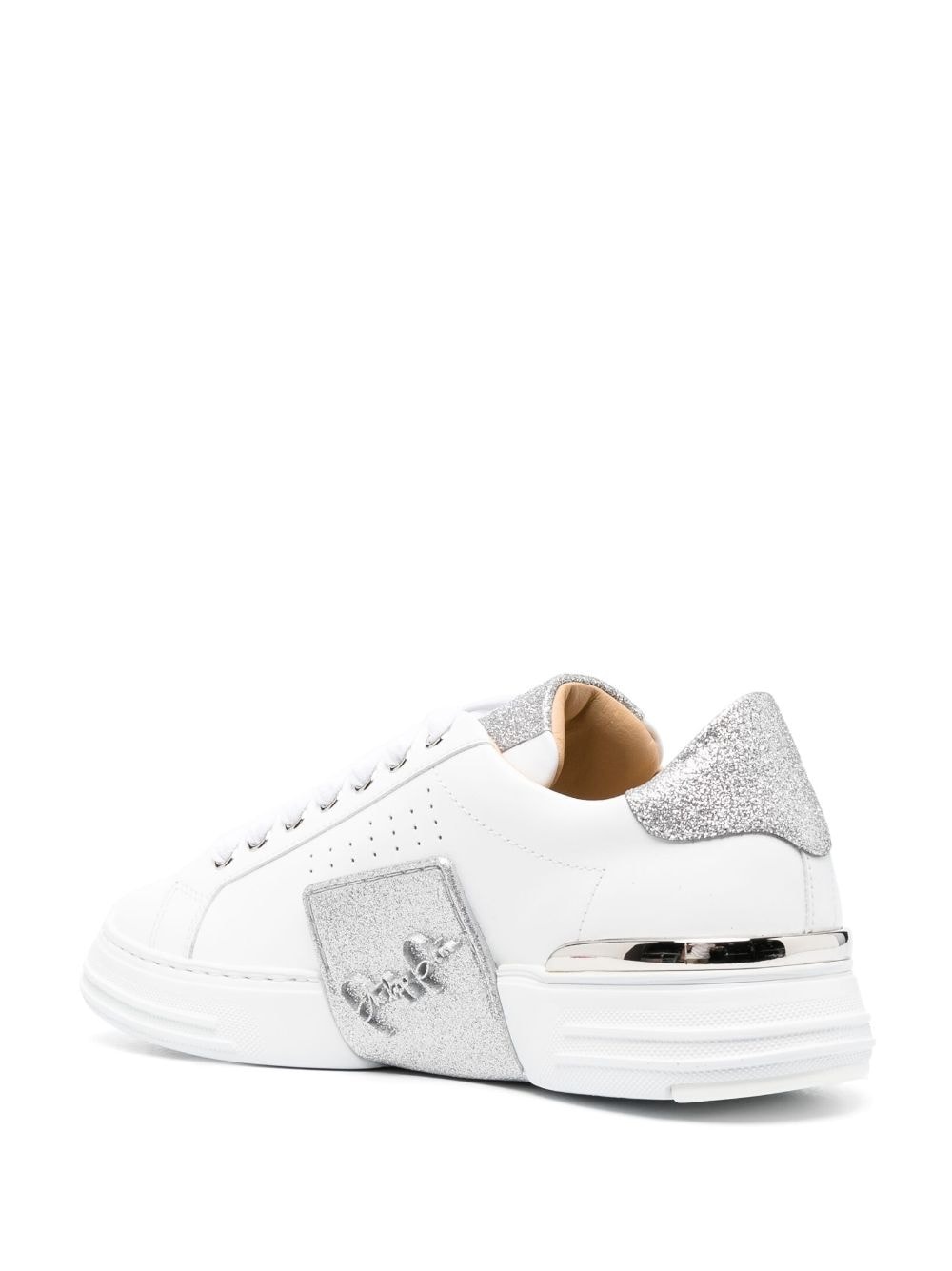 Glitter Lo-Top leather sneakers - 3