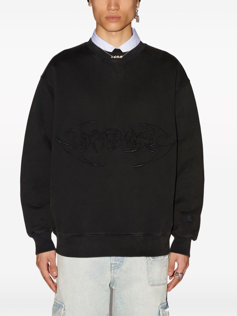 logo-embroidered organic cotton sweatshirt - 3