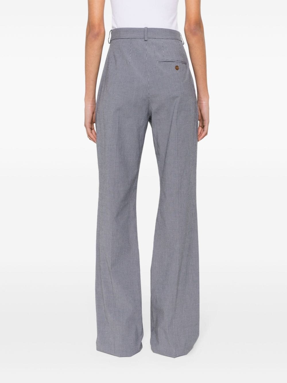 gingham-pattern flared trousers - 4