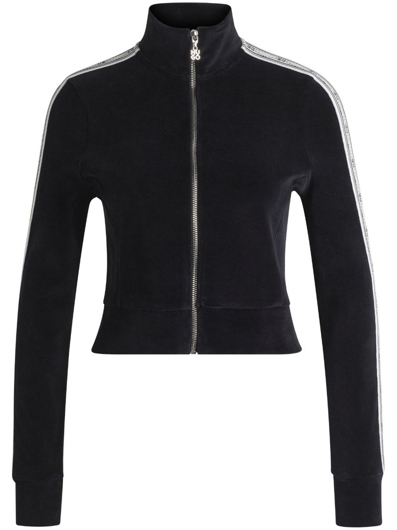 zip-up velvet cardigan 1