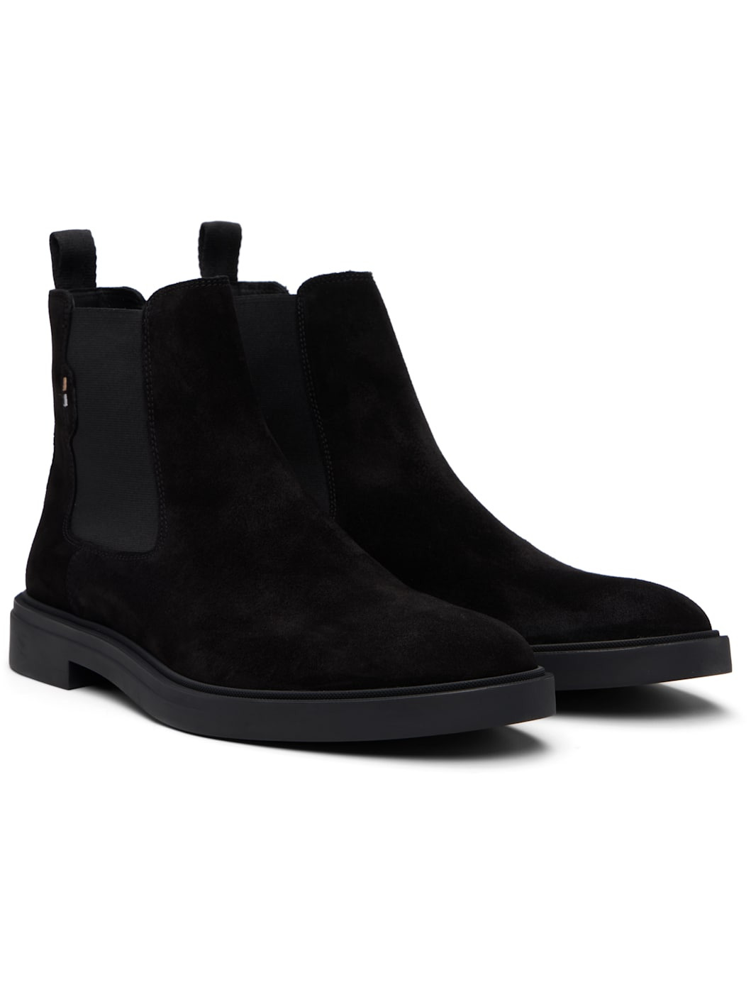 Black Signature Stripe Suede Chelsea Boots - 4