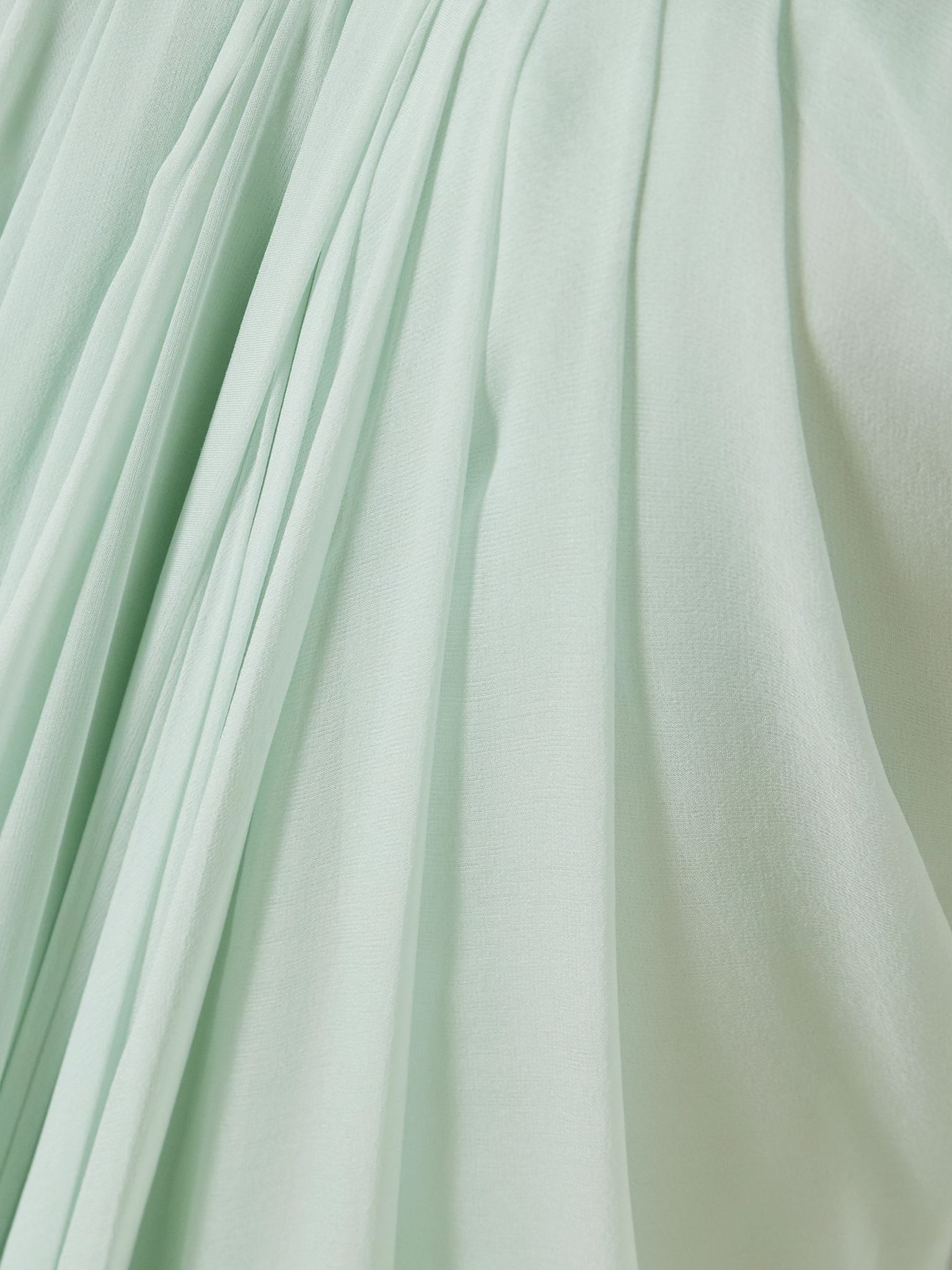 Strapless draped silk-chiffon bustier gown Mint - 4