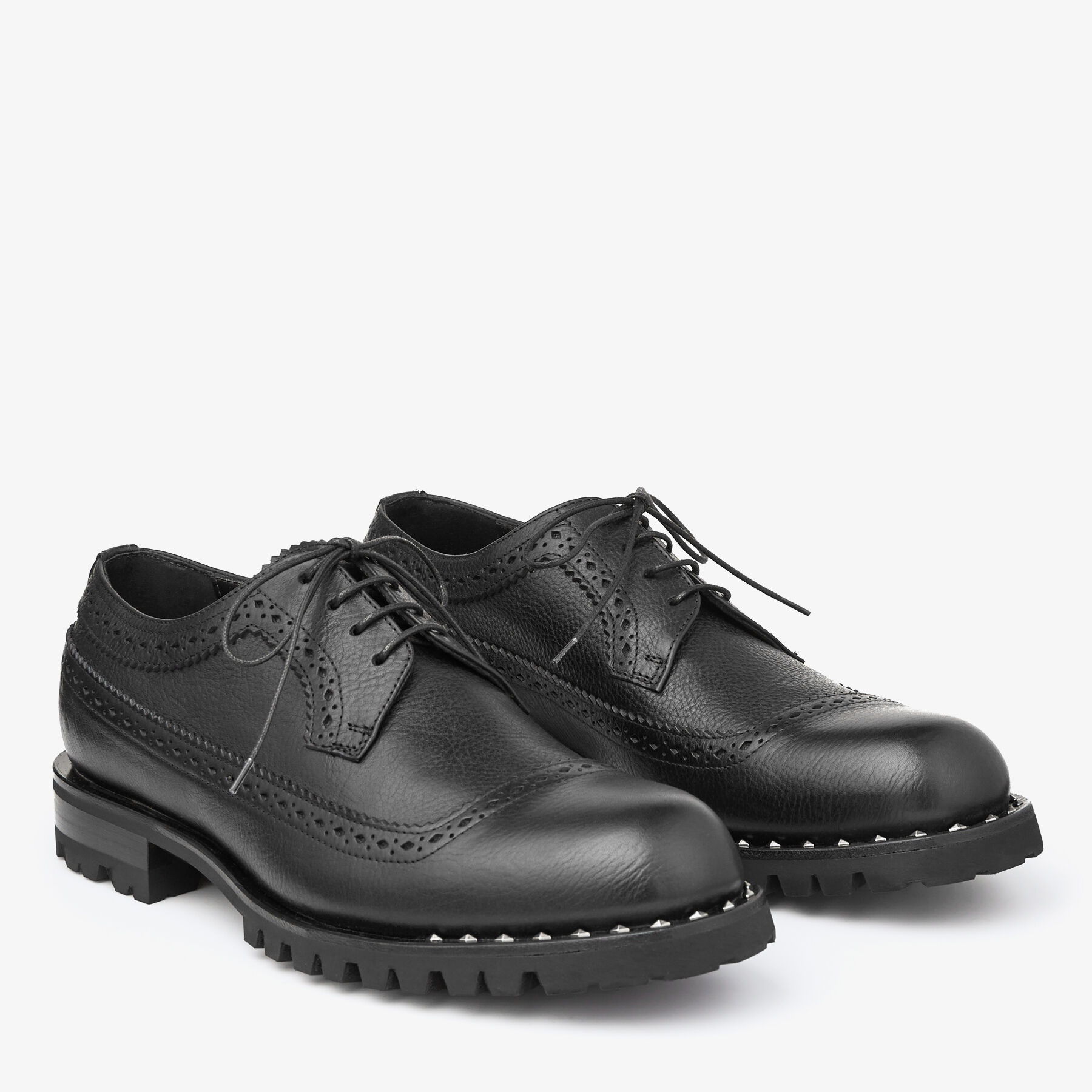 Diamond Derby
Black and Gunmetal Calf Leather Lace-Up Shoes - 2