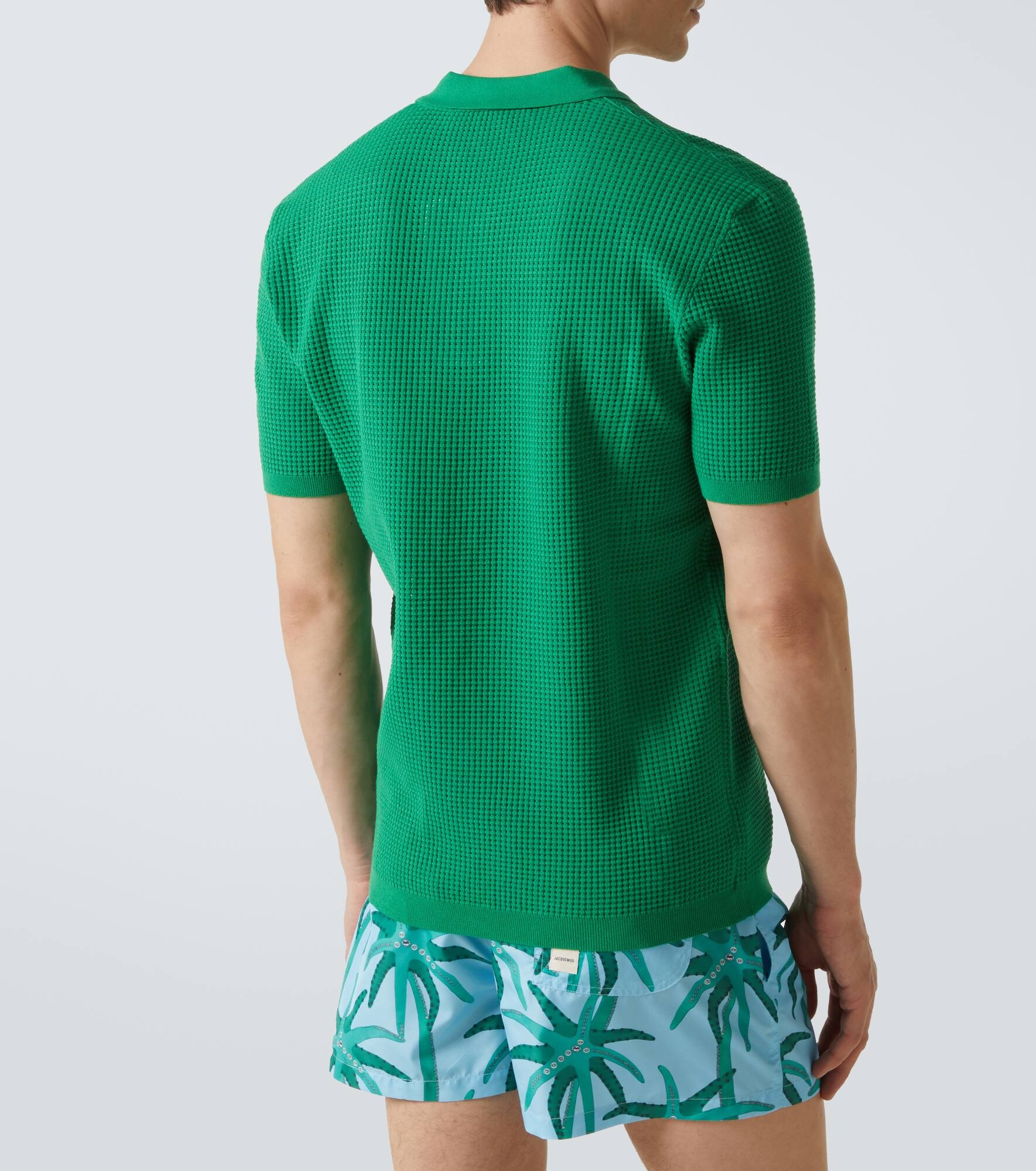 Roddy waffle-knit mesh polo shirt - 4