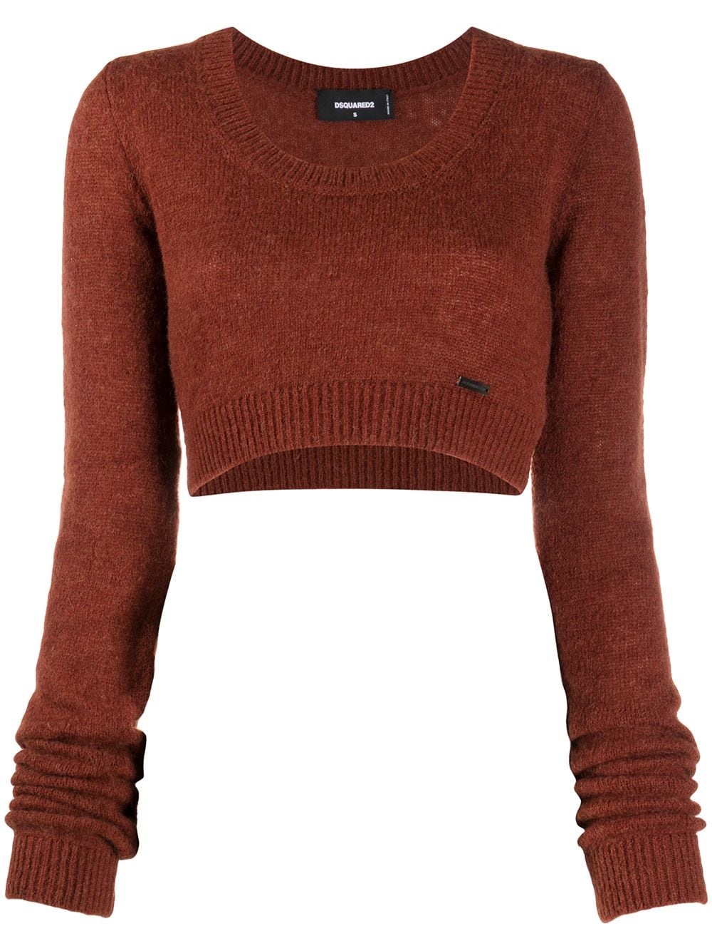 cropped knitted jumper - 1