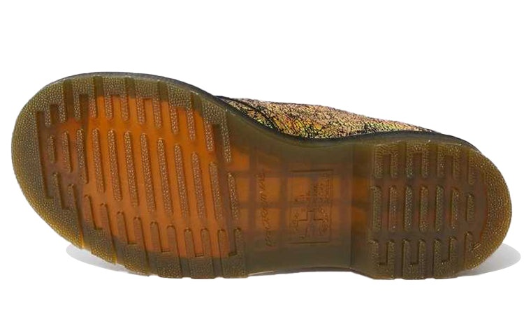 (WMNS) Dr. Martens 1461 Metallic Leather Oxford Shoes 'Iridescent Crackle - Gold' 25729710 - 4