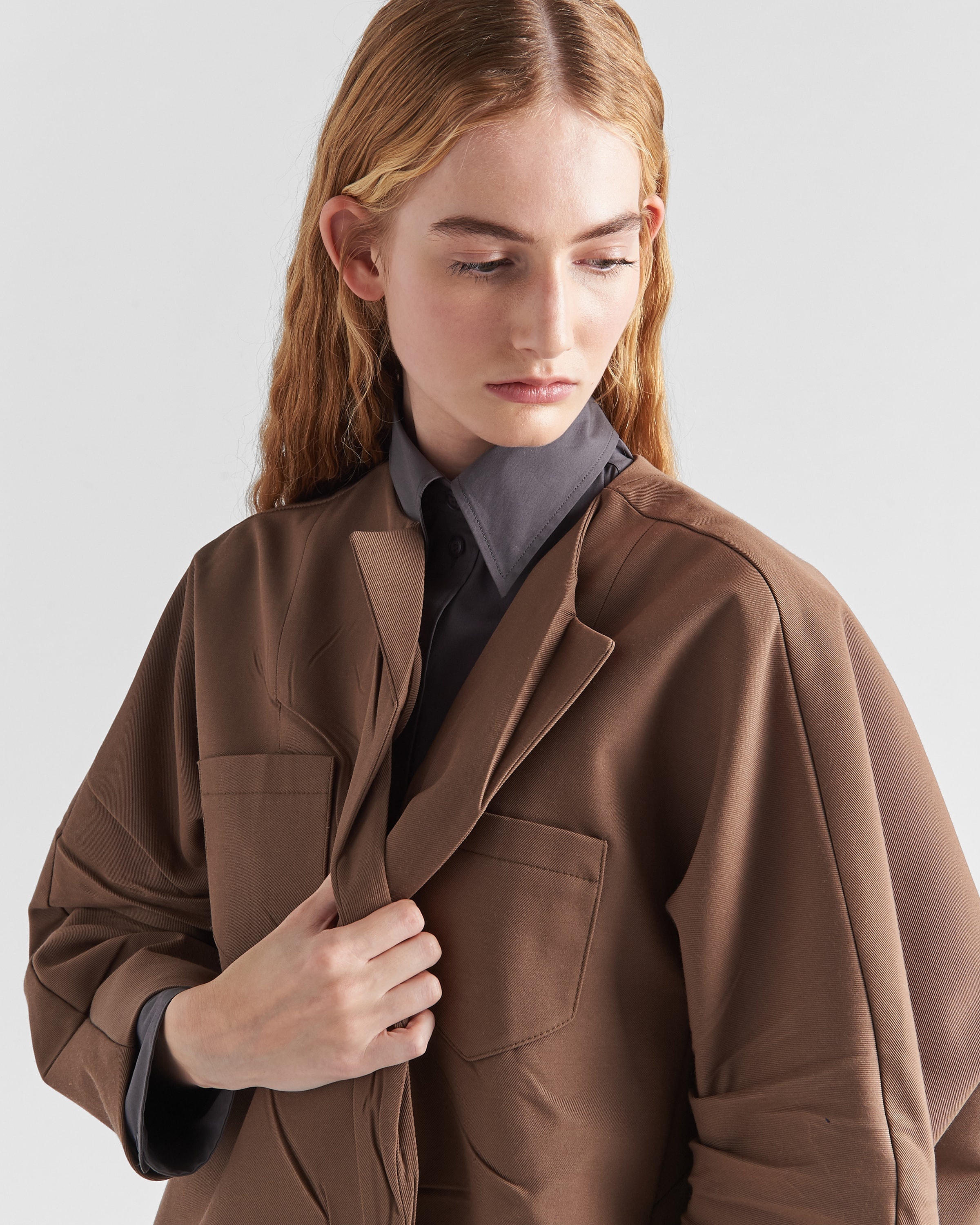 Single-breasted gabardine coat - 3
