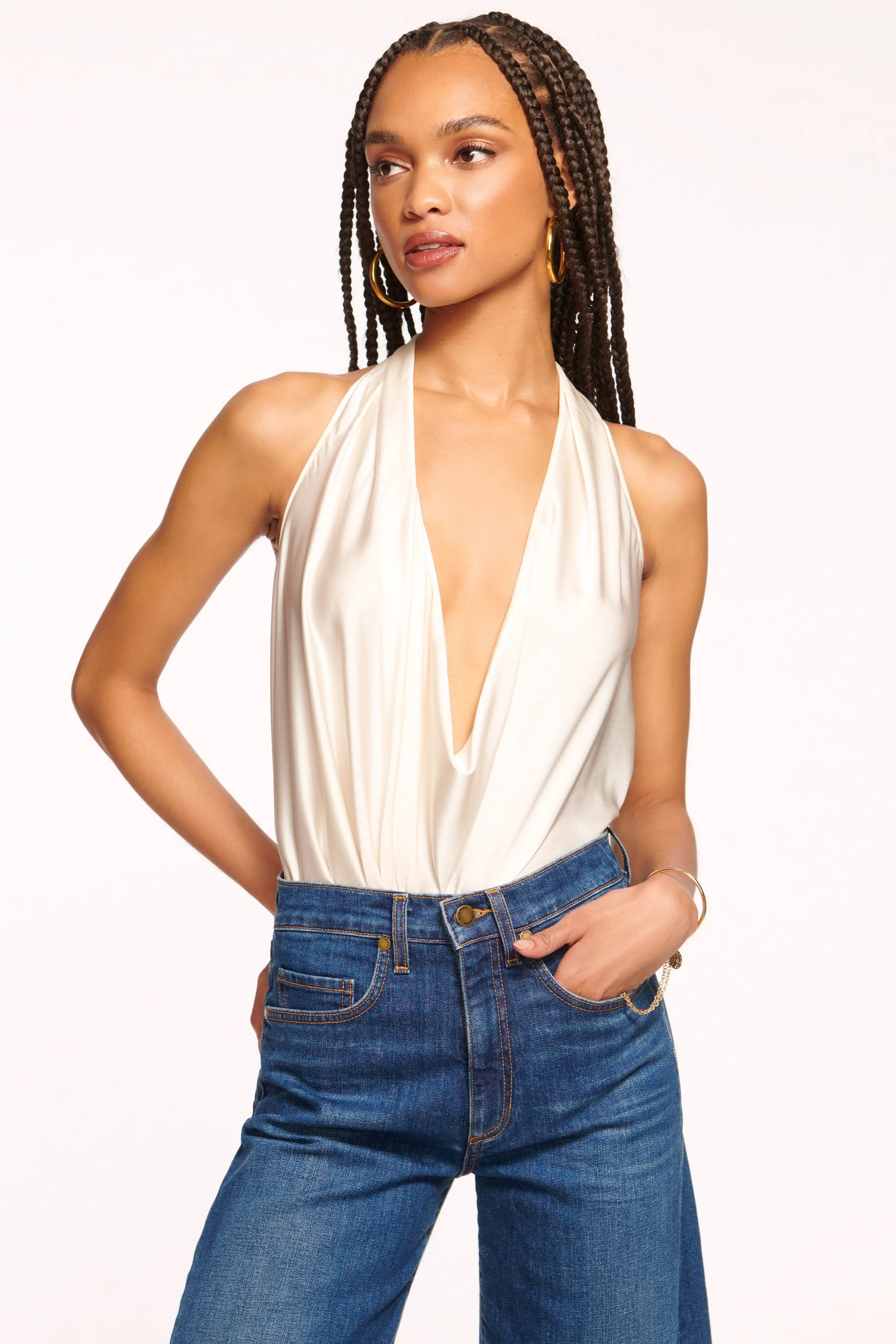 Harriet Silk Halter Tank Top - 1
