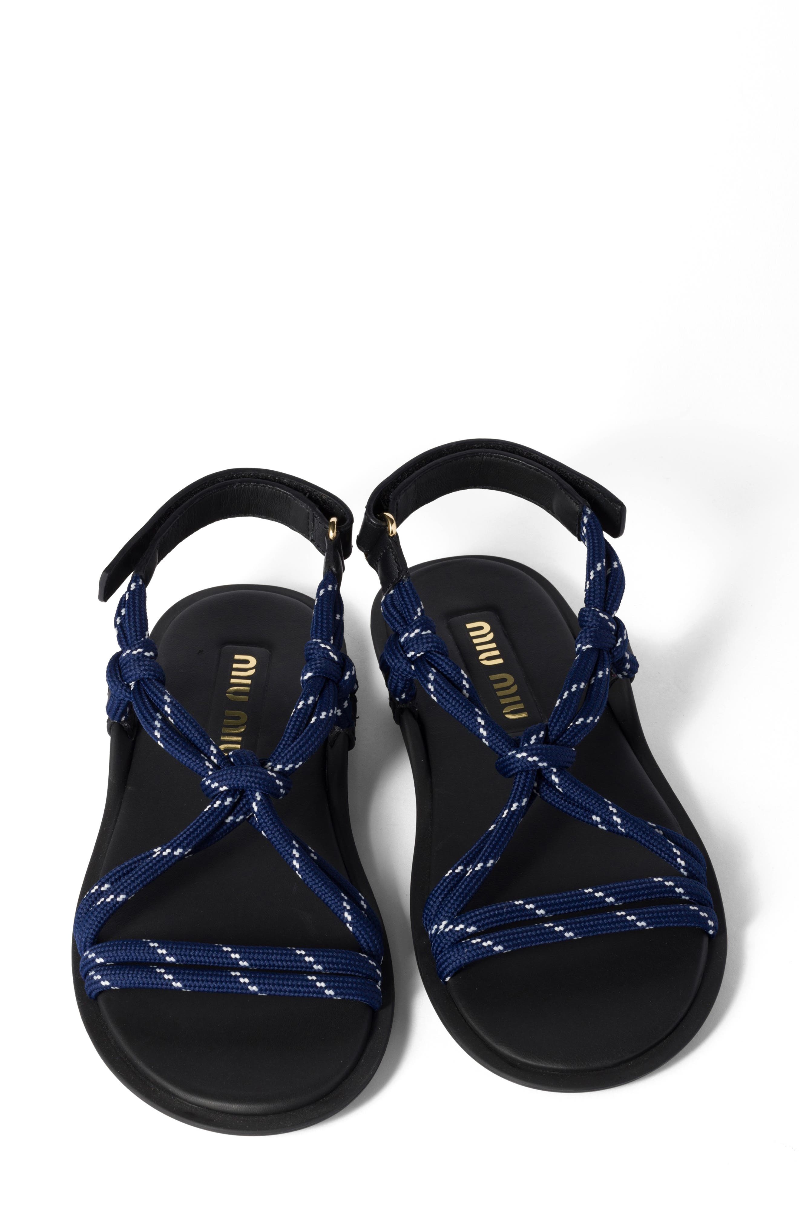 Miu Miu Nastro Cord Sandal in Baltico at Nordstrom - 3
