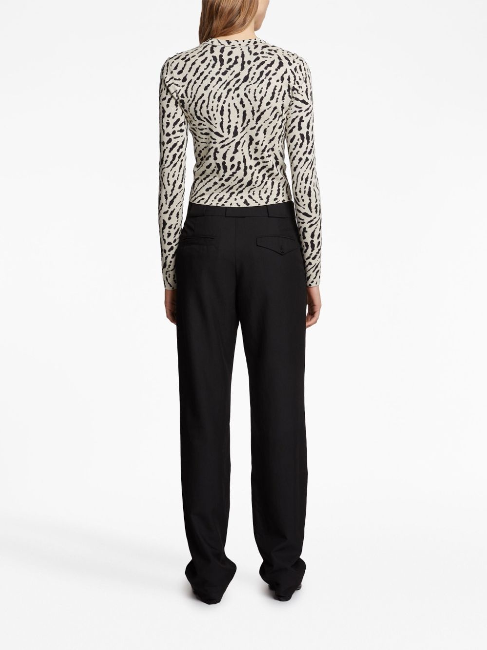 animal-print jacquard cardigan - 4