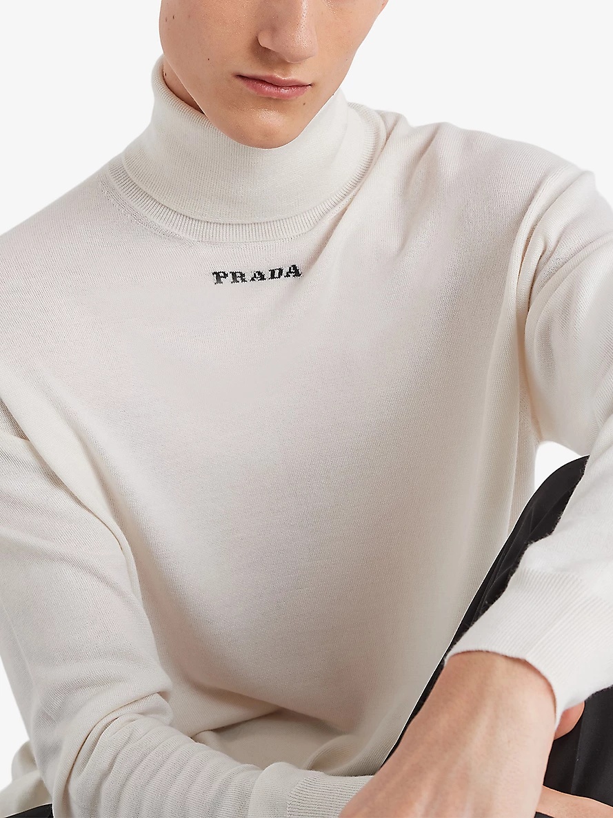 Logo-embroidered turtleneck cashmere jumper - 4