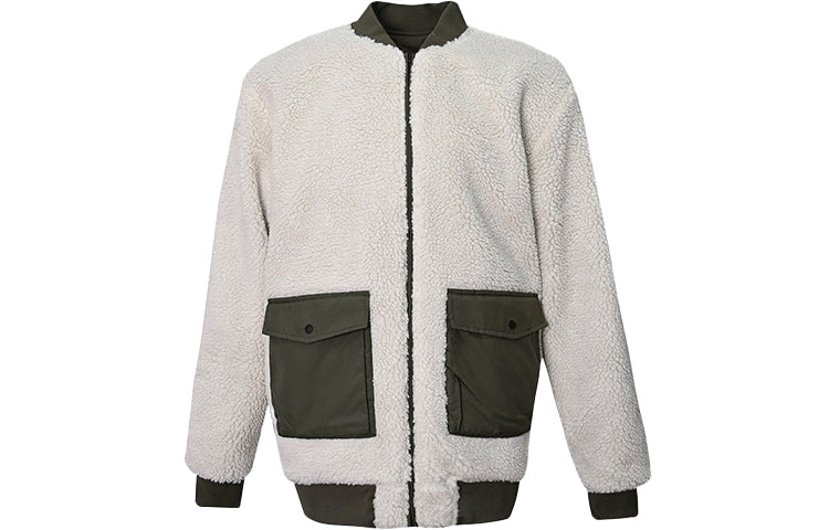 Men's Vans Reversible Lamb's Wool Long Sleeves logo Sports Jacket Military Green VN0A5KLN0CT - 3