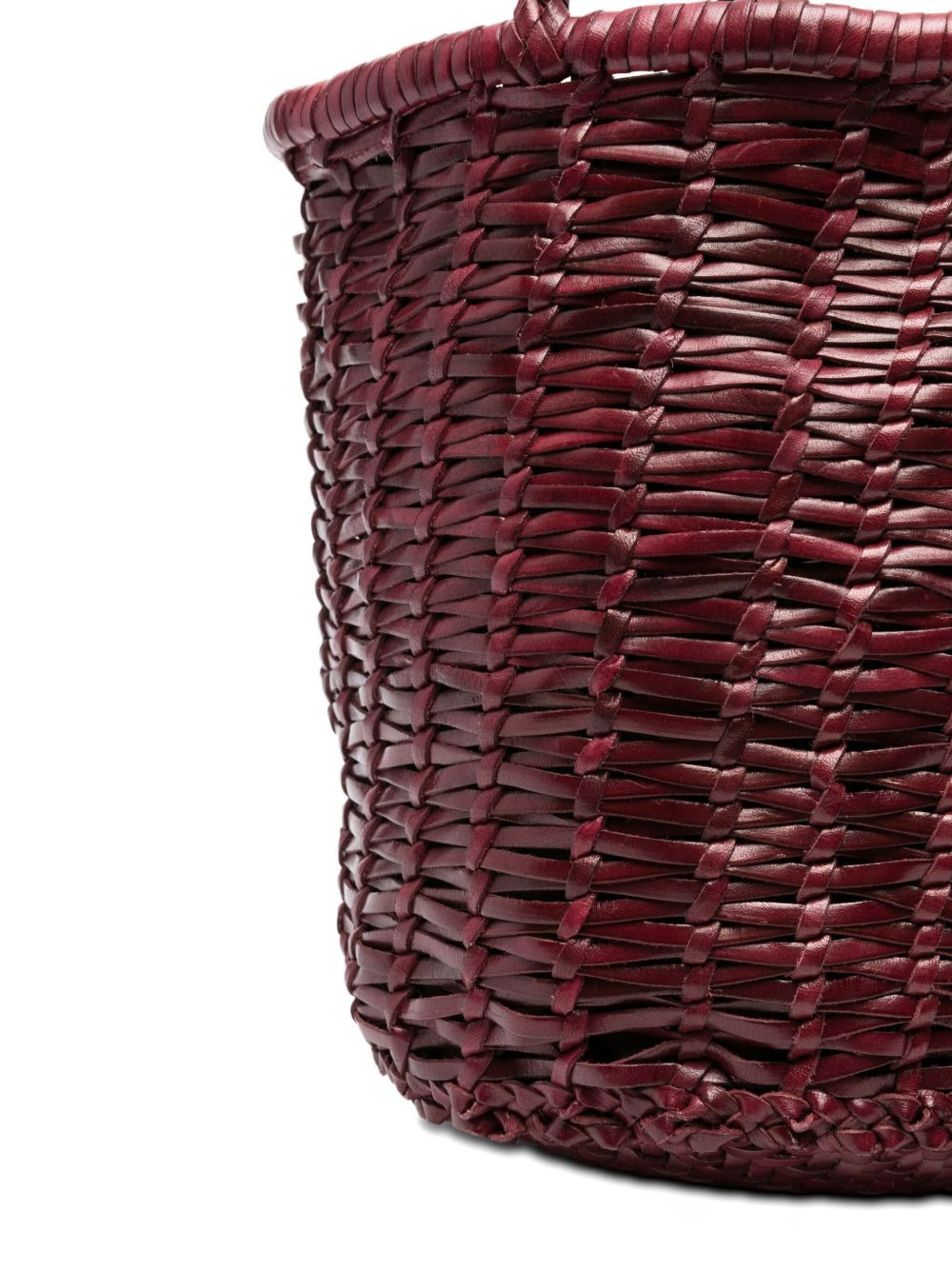braided leather bucket bag - 4