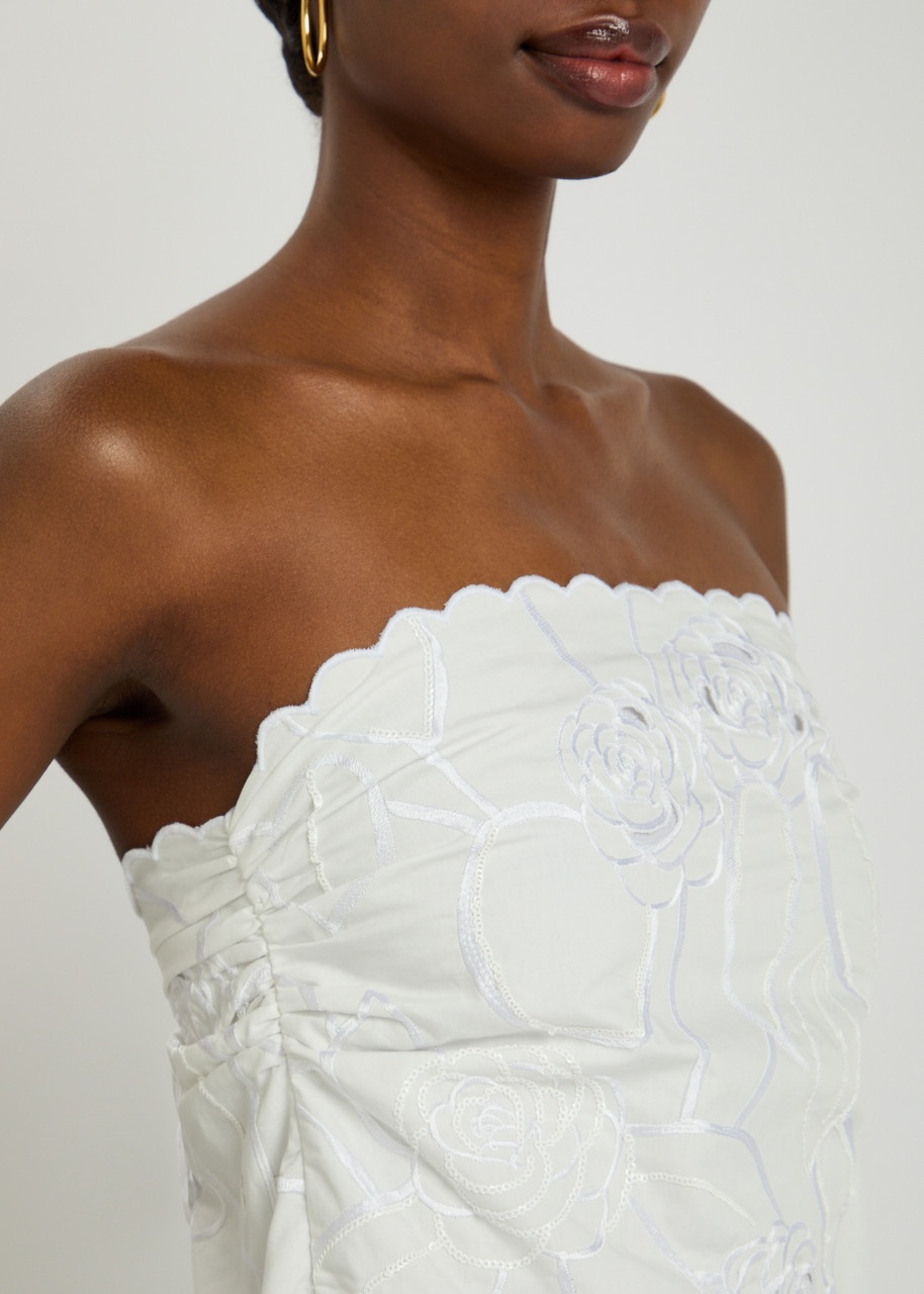 Bernadette Bustier Petit Beurre Embroidered Cotton top - 5