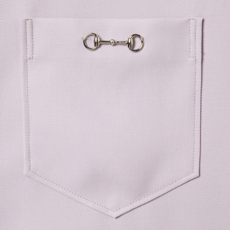 Wool gabardine shirt with Horsebit 6