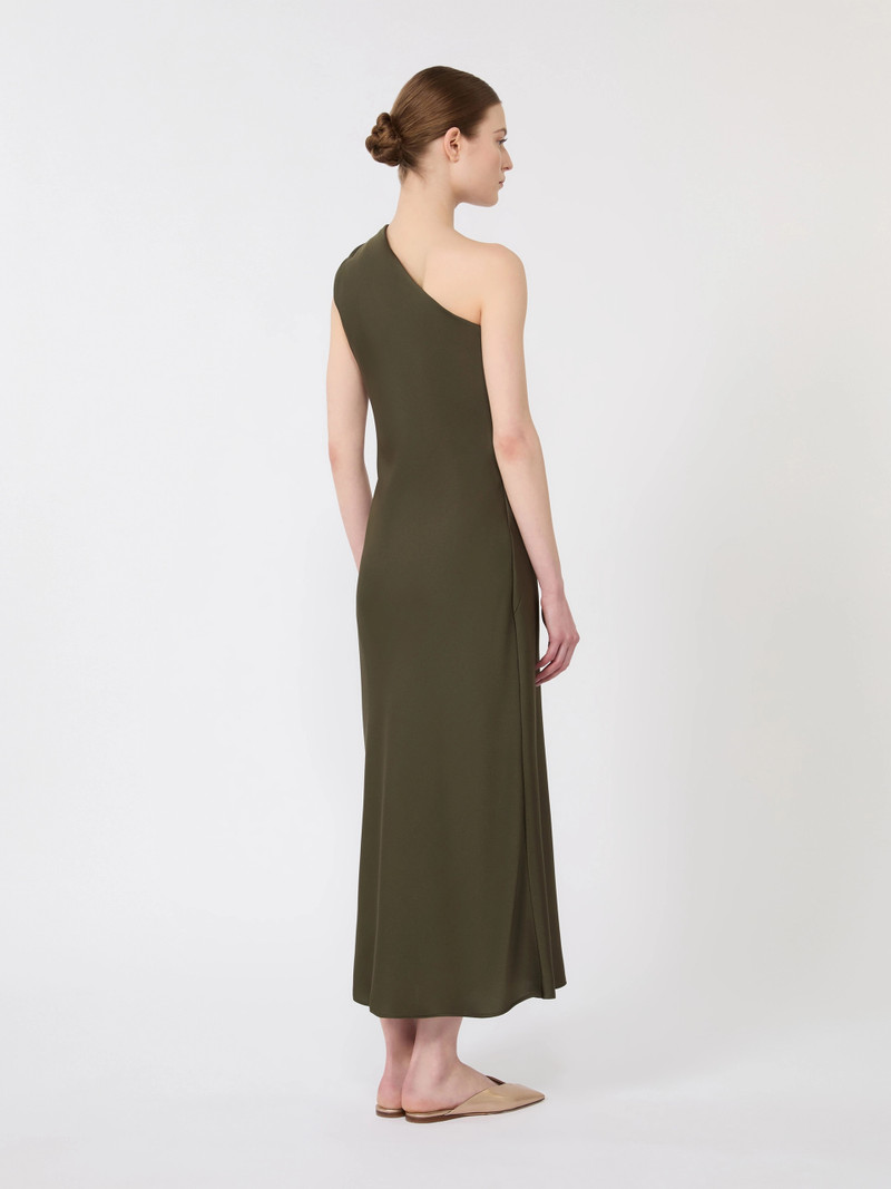 ENTRATA Shiny satin one-shoulder dress - MOSS GREEN 4