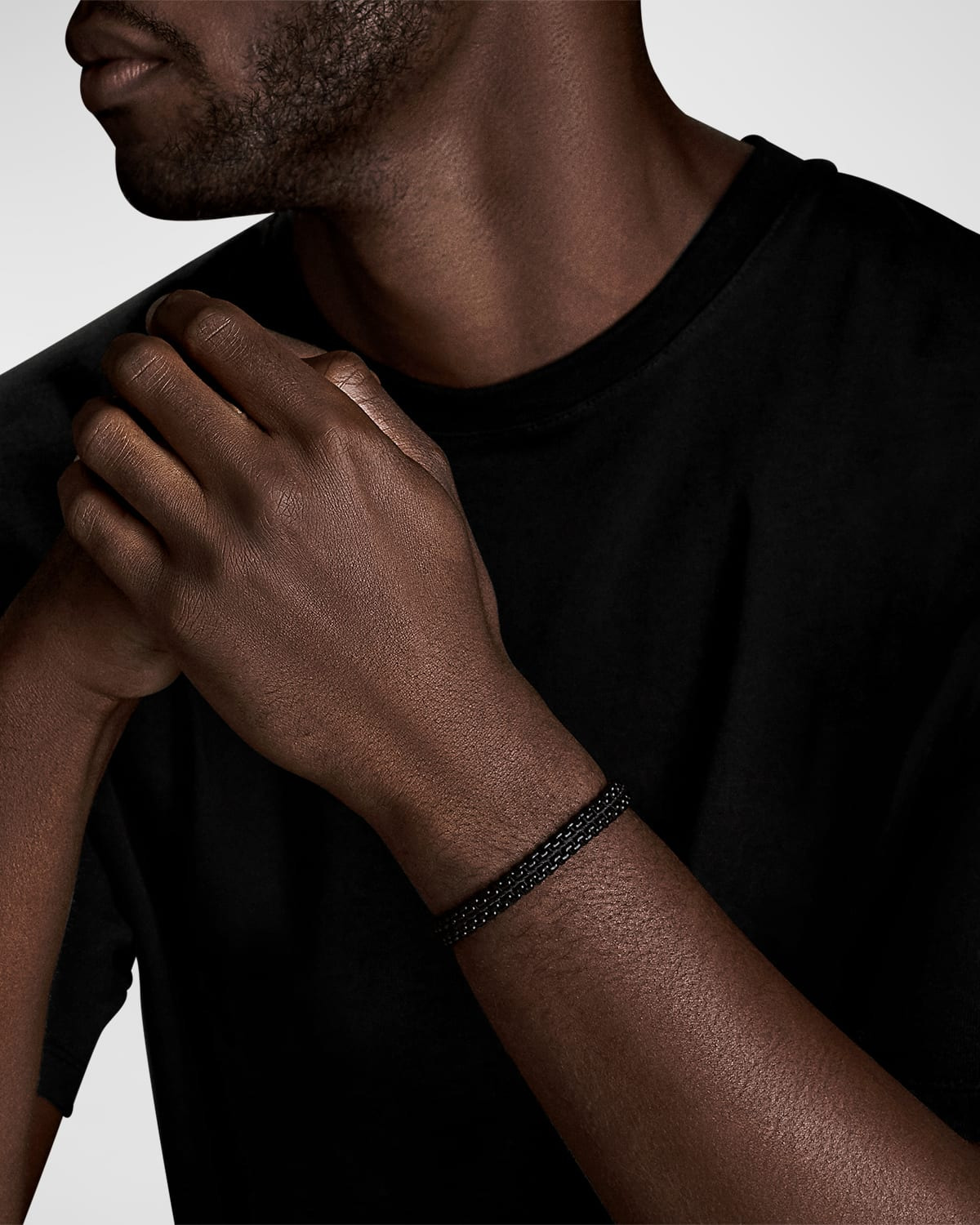 Men's Woven Box Chain Bracelet in Silver, 10mm - 2