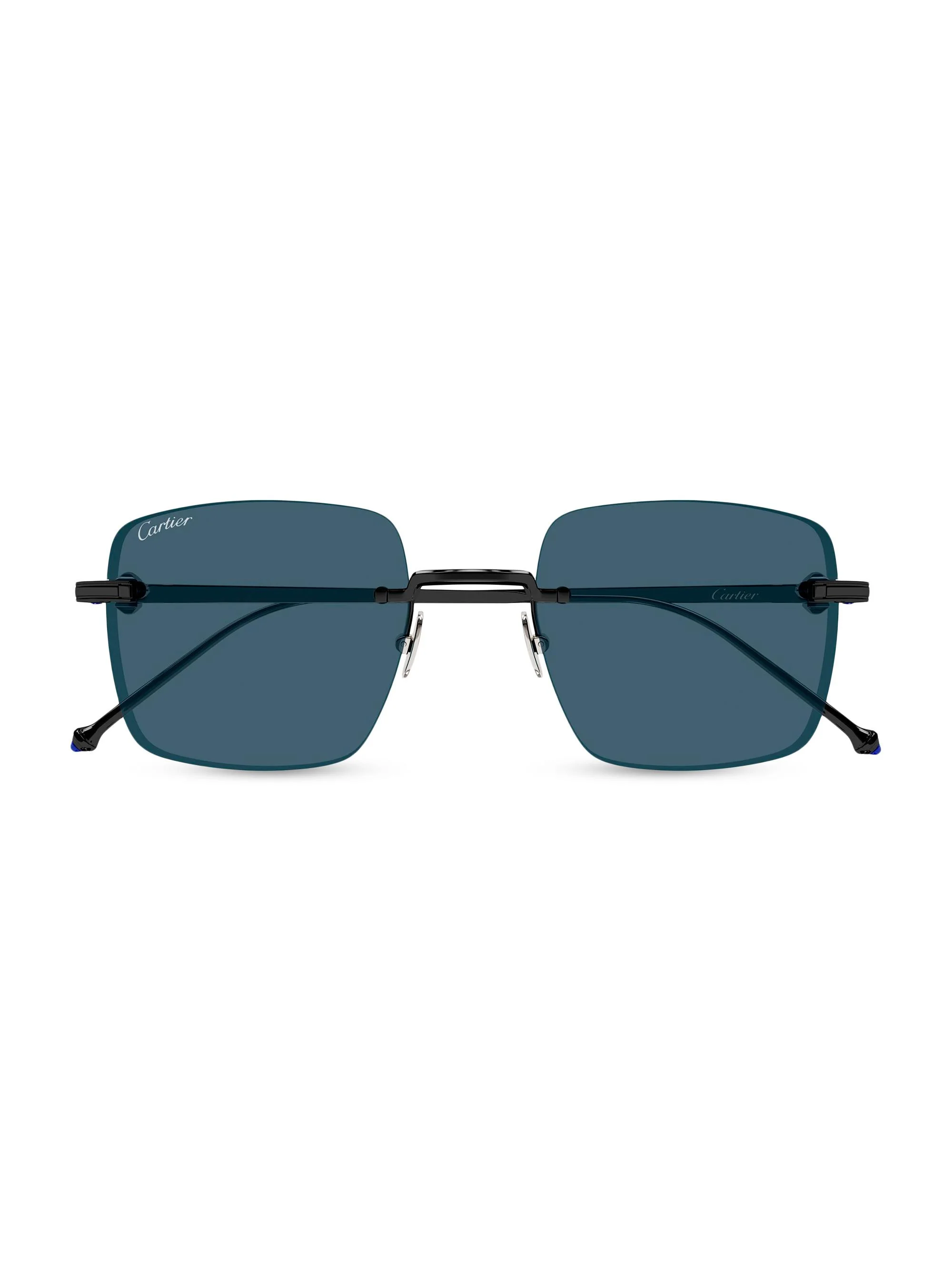 Men's Pasha de 52MM Rimless Squared Sunglasses - Black Blue - 1