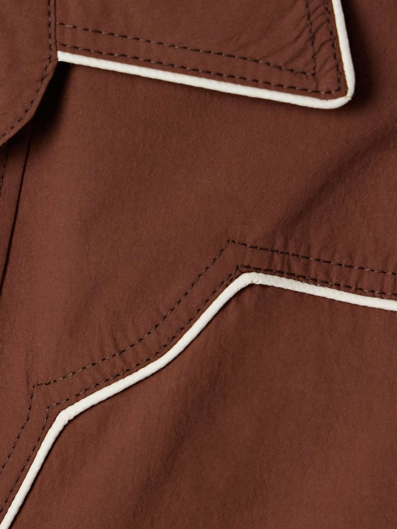 Hacia Puerto cotton-poplin shirt Chocolate - 5