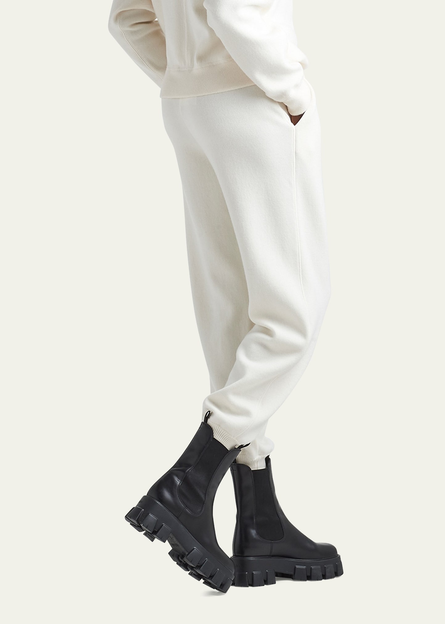 Cashmere Jogger Pants with Logo Detail - 3