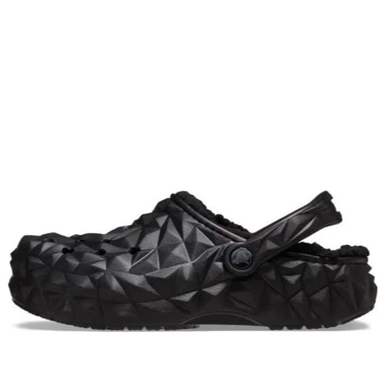 (WMNS) Crocs Classic Clog Lined Geometric Shoes 'Black' 210069-001 - 1