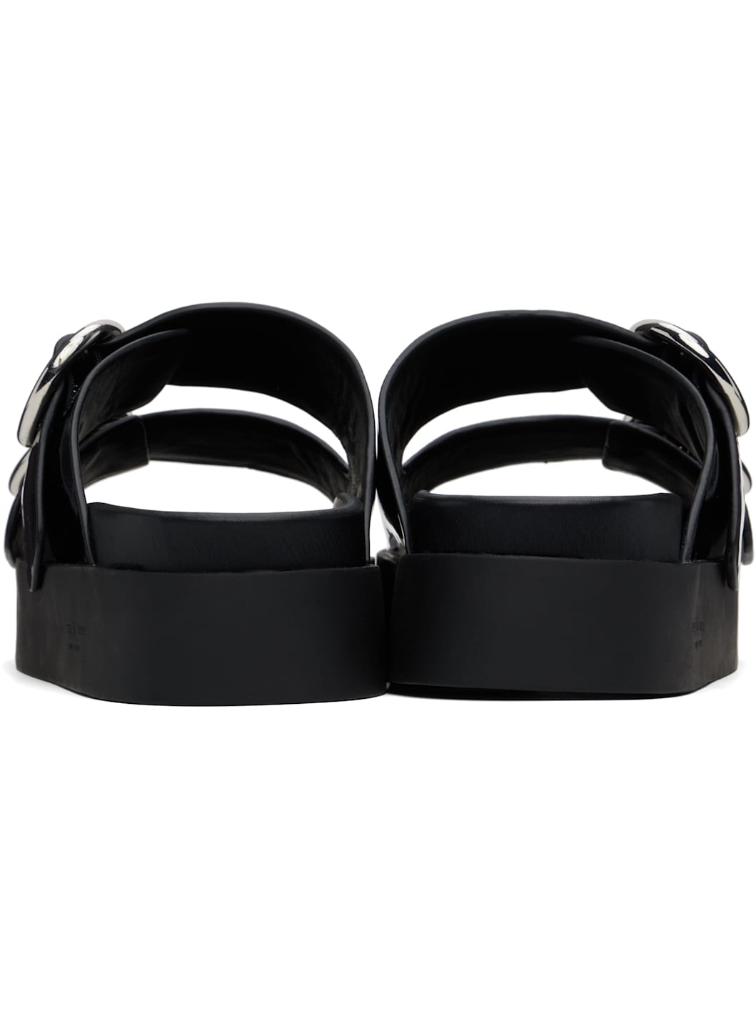 Black Geo Platform Sandals - 2