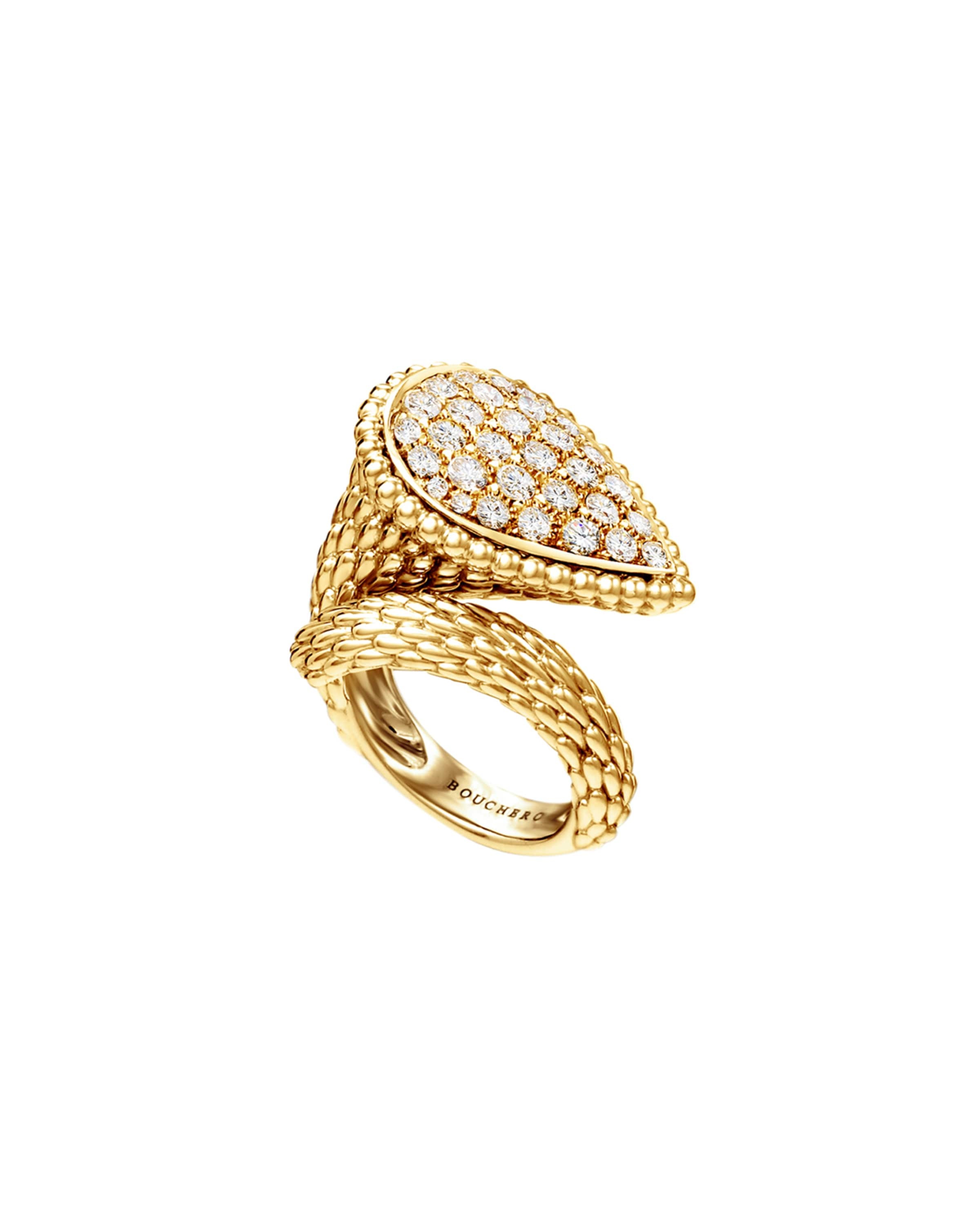 Serpent Boheme 18k Gold Diamond Large Ring, Size 55 - 1