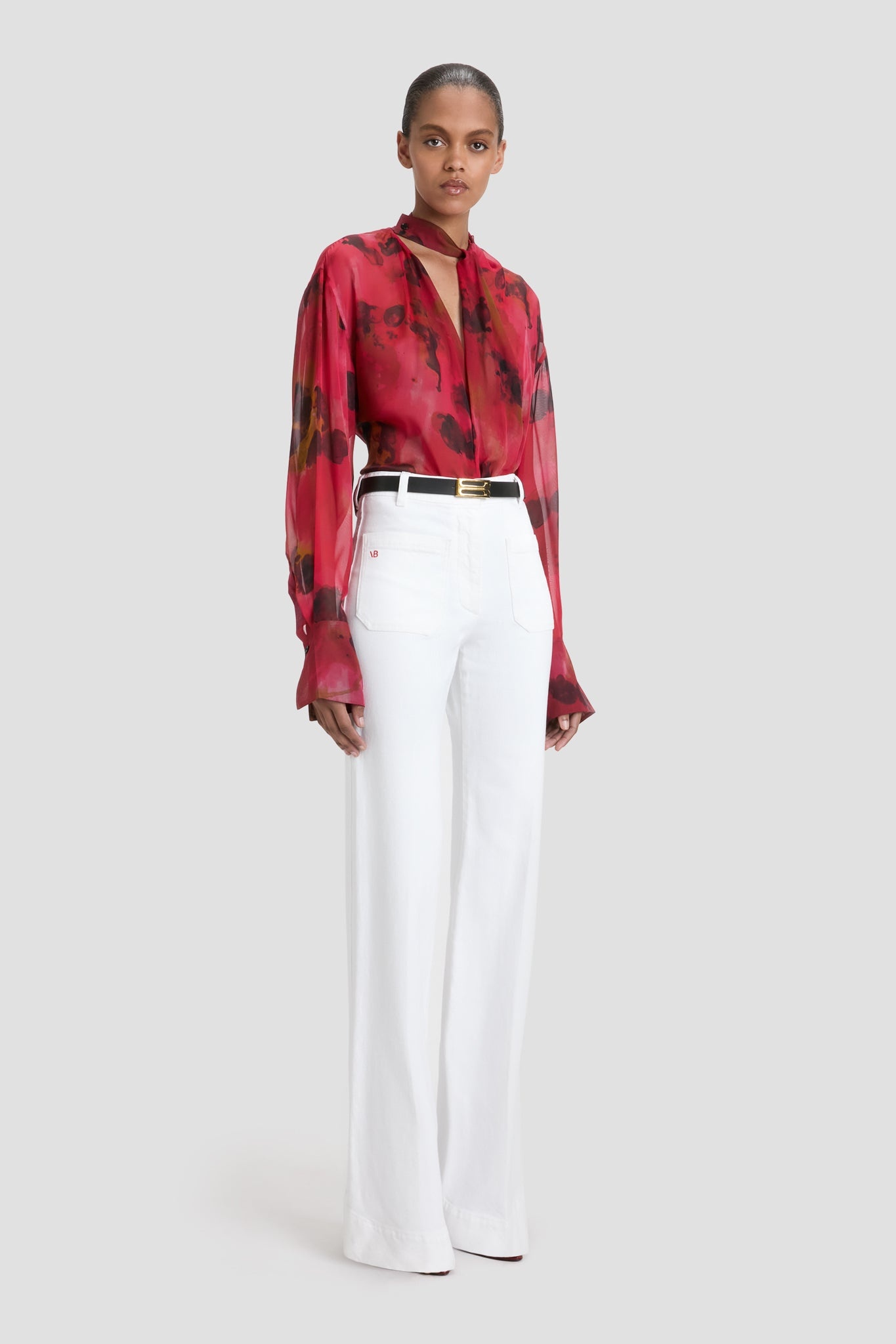 Alina High Waisted Jean In Washed White - 3