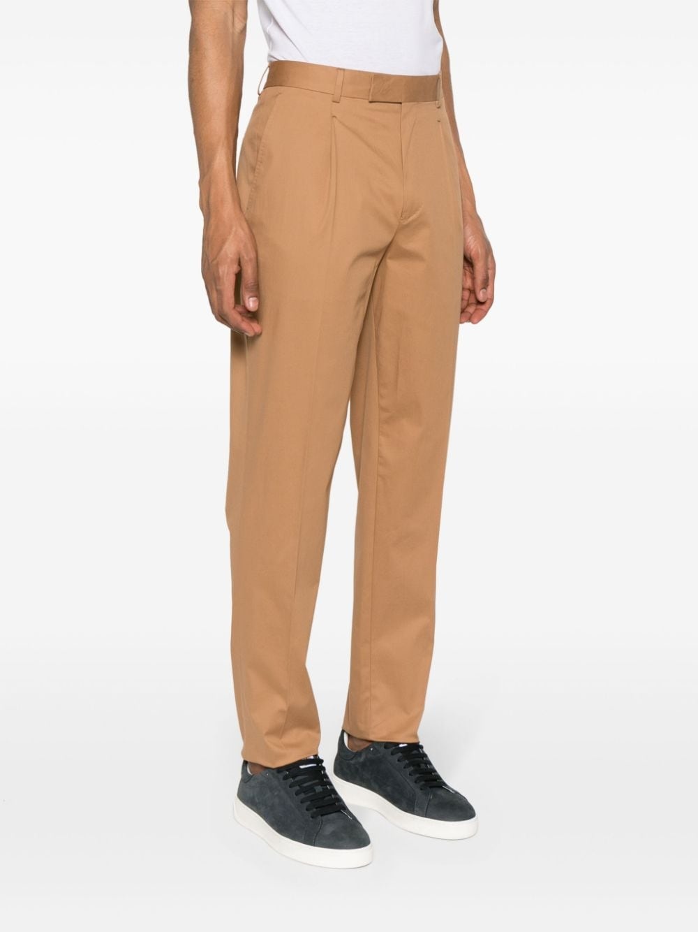 mid-rise pleated chino trousers - 3