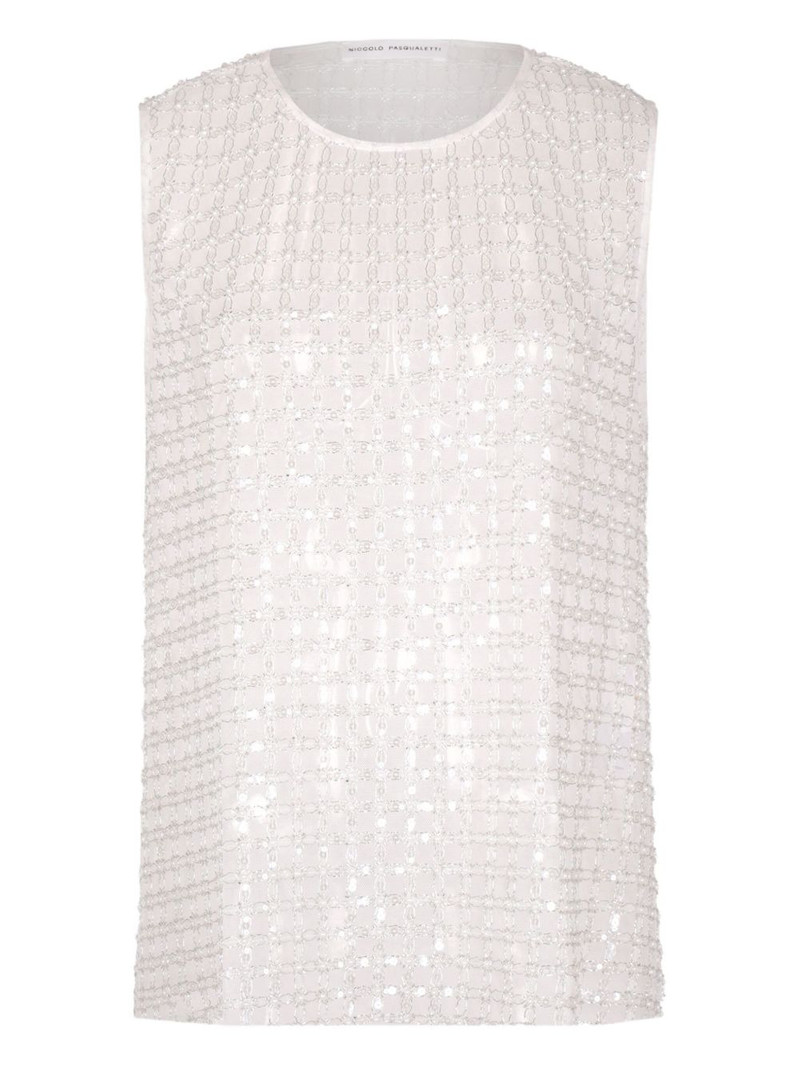 floral embroidered tulle top 1