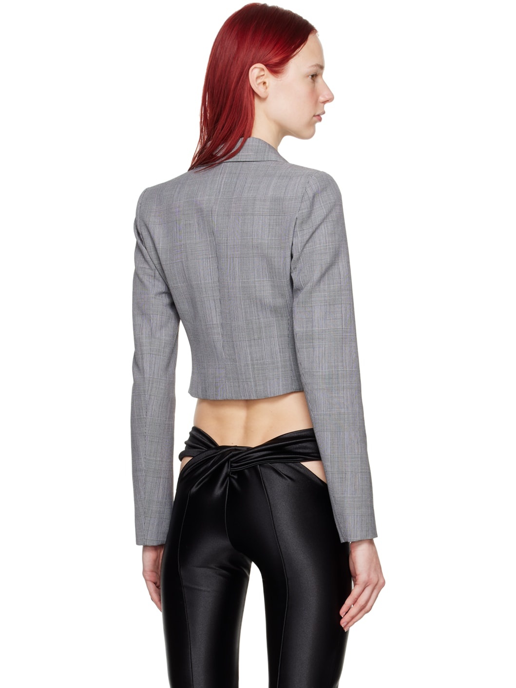Gray Cropped Blazer - 3
