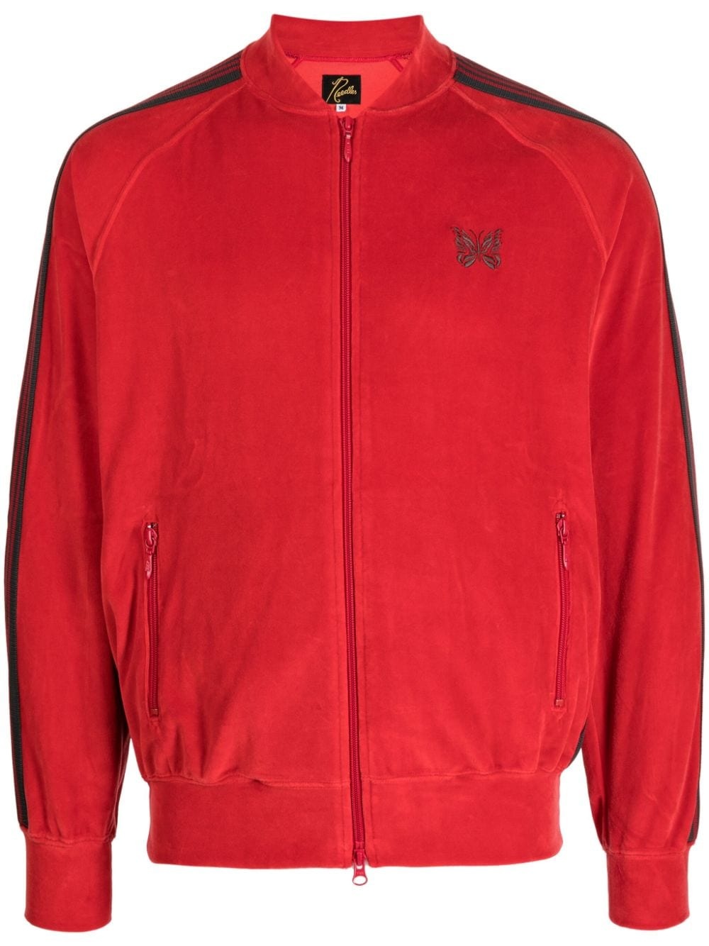 zip-up velour track jacket - 1