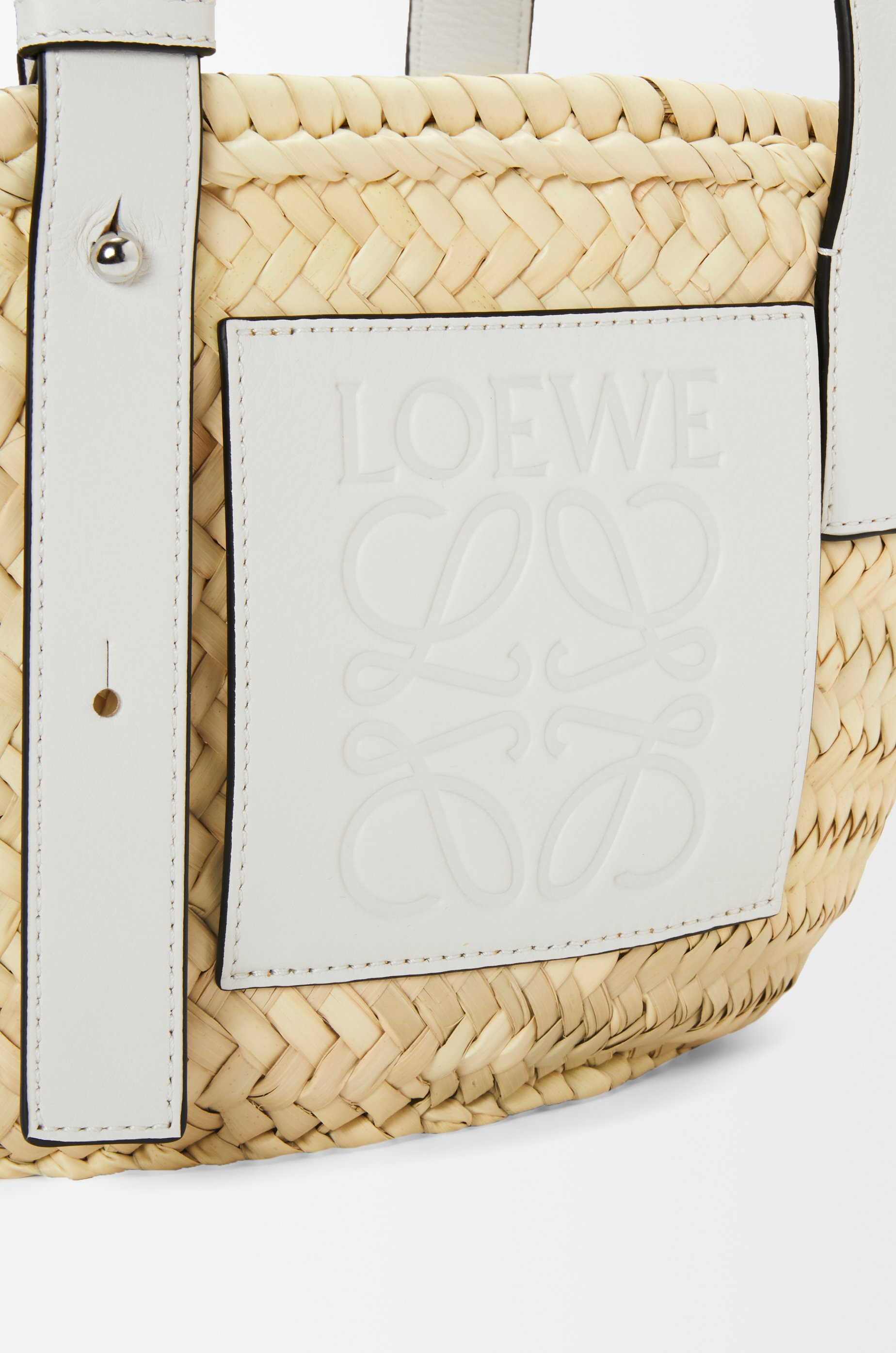 Small Basket bag in palm leaf and calfskin - 6