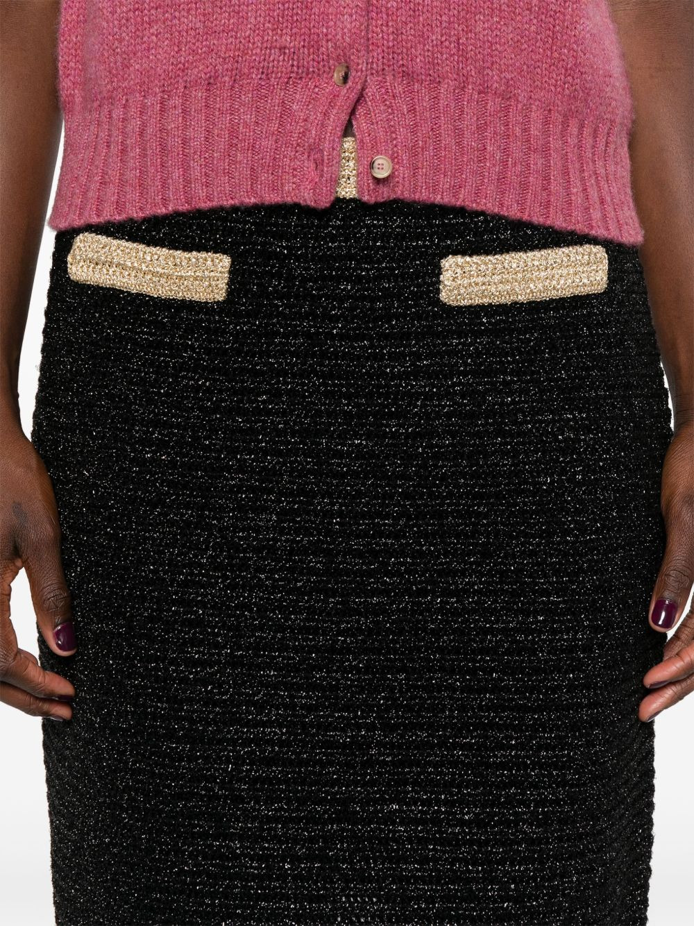 lamé knitted miniskirt - 5