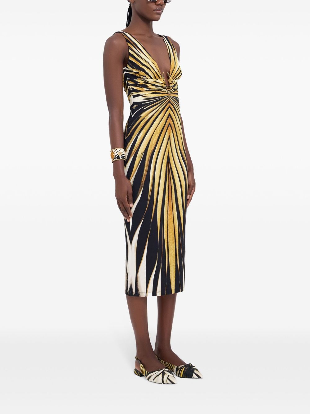 Ray of Gold print midi dress - 3