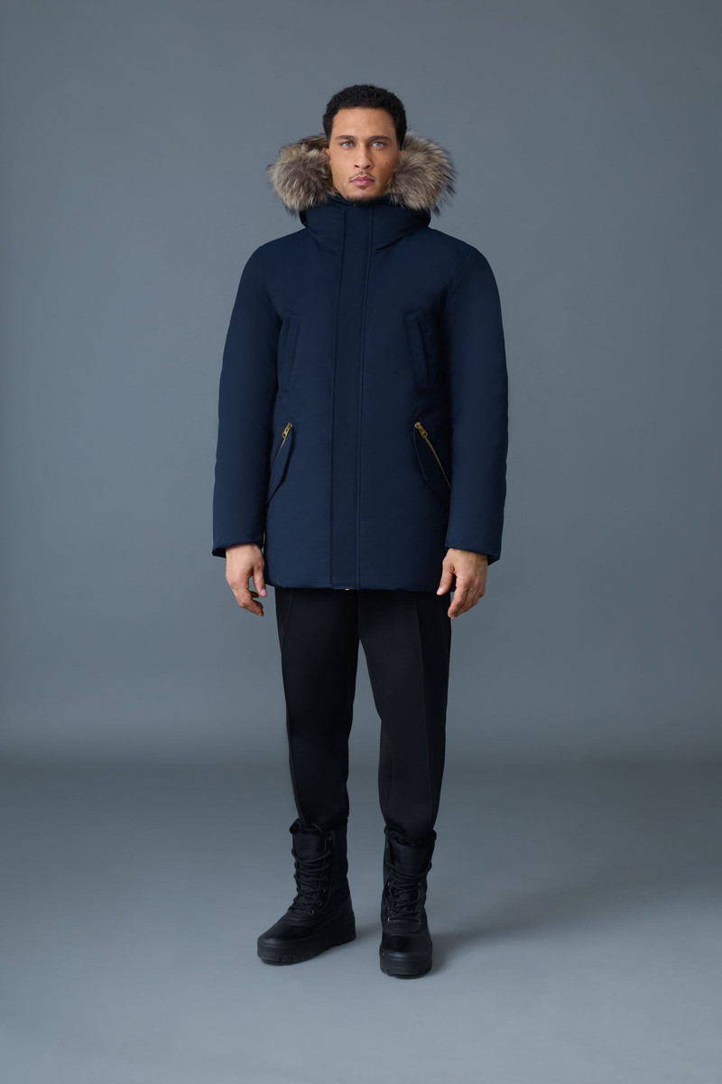 EDWARD-F 2-in-1 down parka with hooded bib and natural fur for men 3