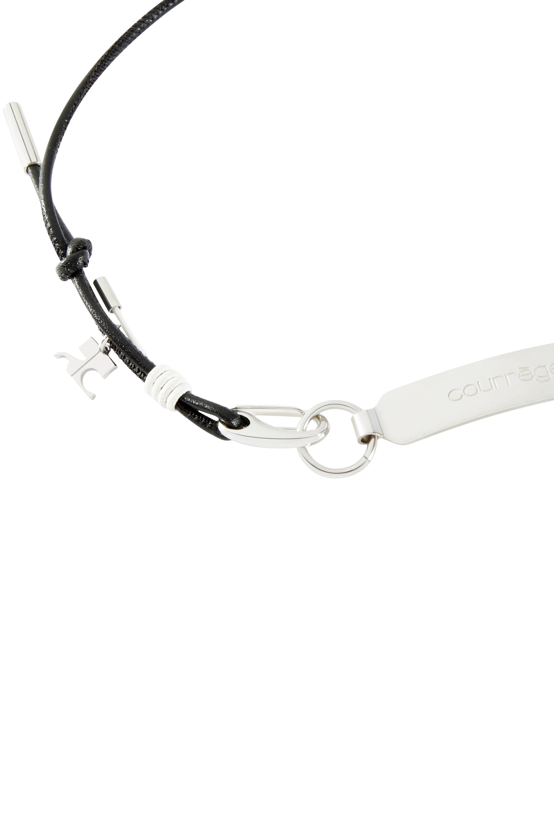 HOOK ROPE & METAL NECKLACE / BLK SIL - 2