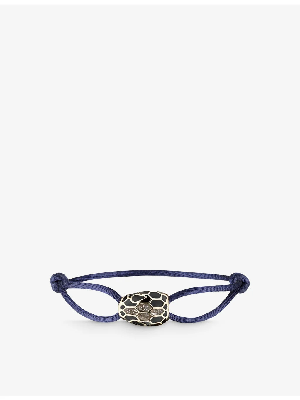 Serpenti Forever gold-plated brass, hawk's eye, enamel and cord bracelet - 1