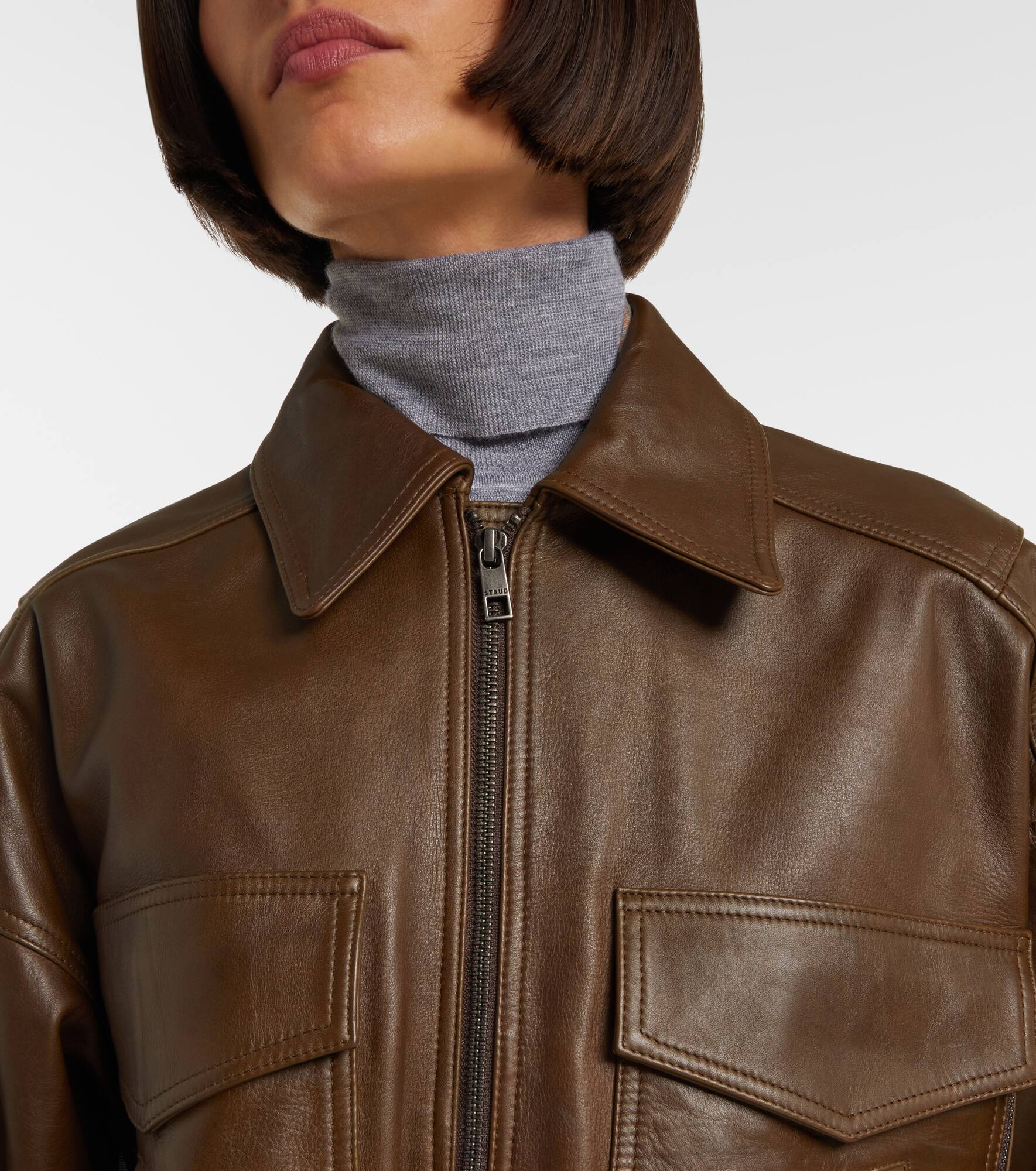 Eugene leather bomber jacket - 4