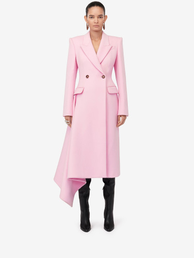 Alexander McQueen Women's Midi Draped Coat in Pale Pink outlook