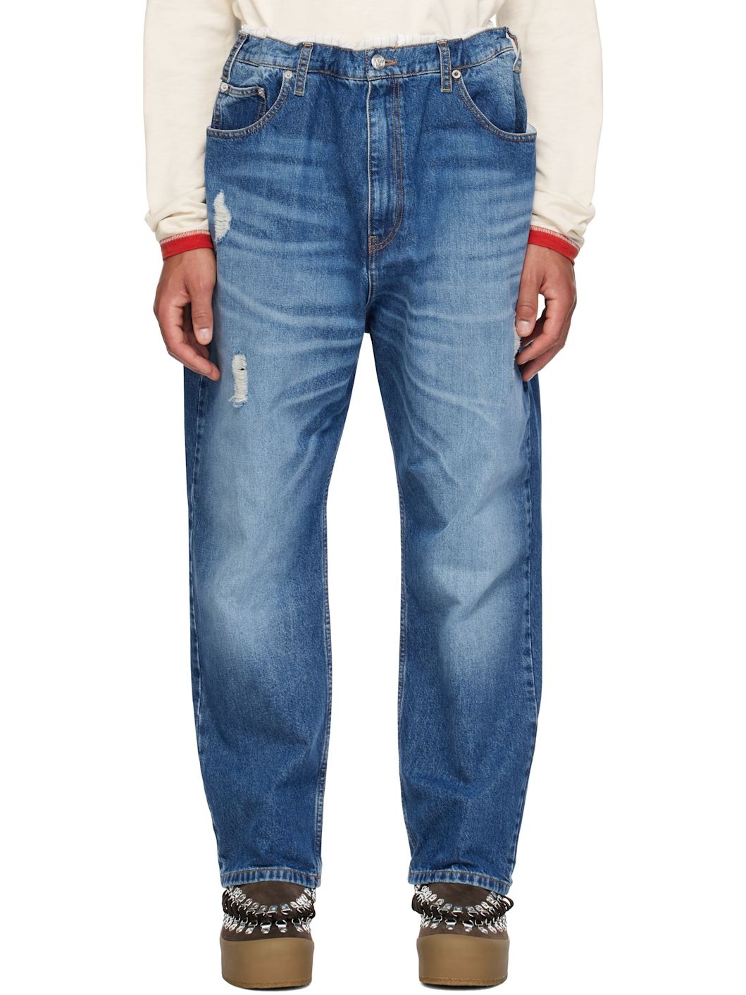 Blue Trompe L'œil Jeans - 1
