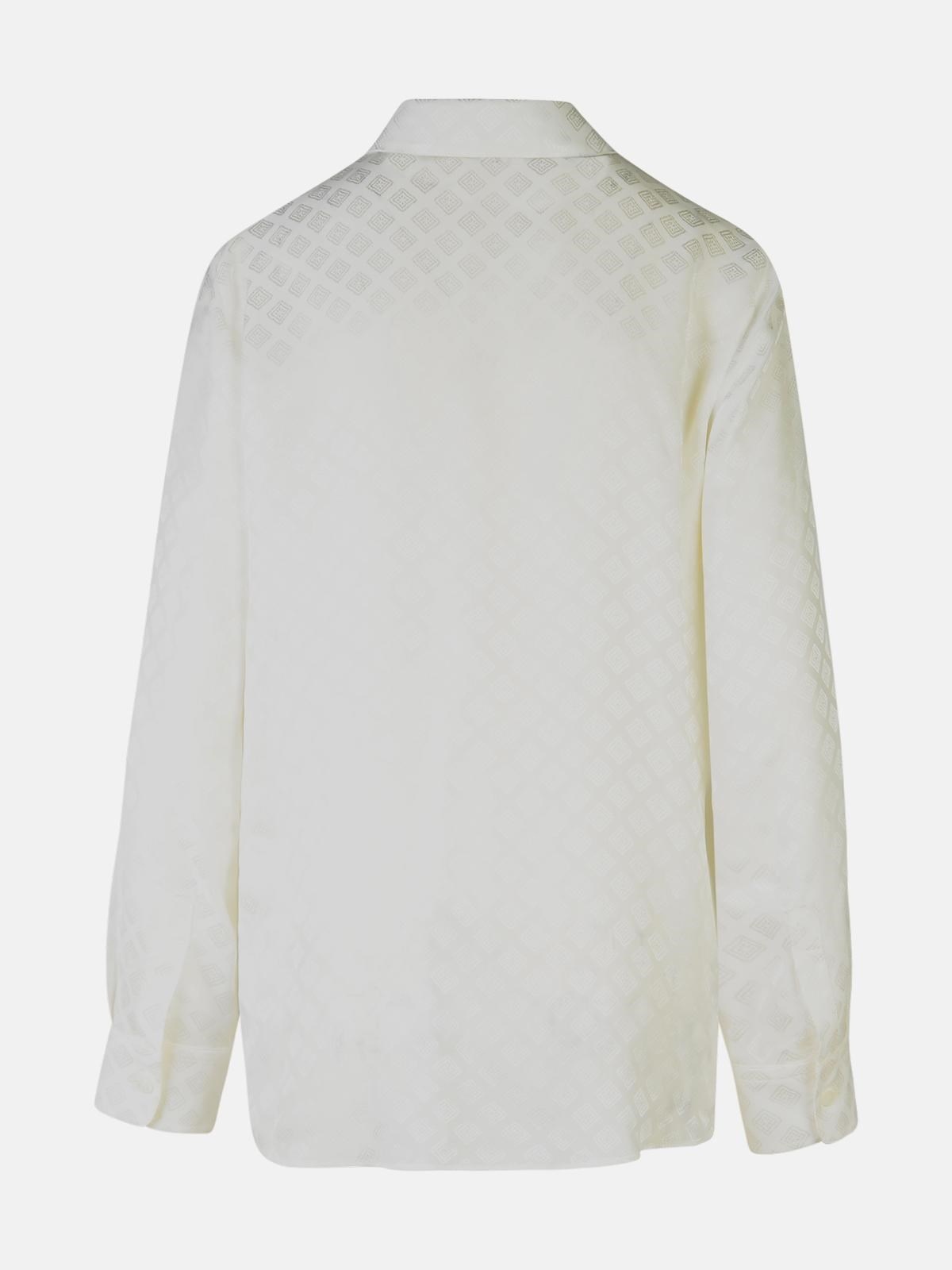 WHITE SILK BLEND SHIRT - 3