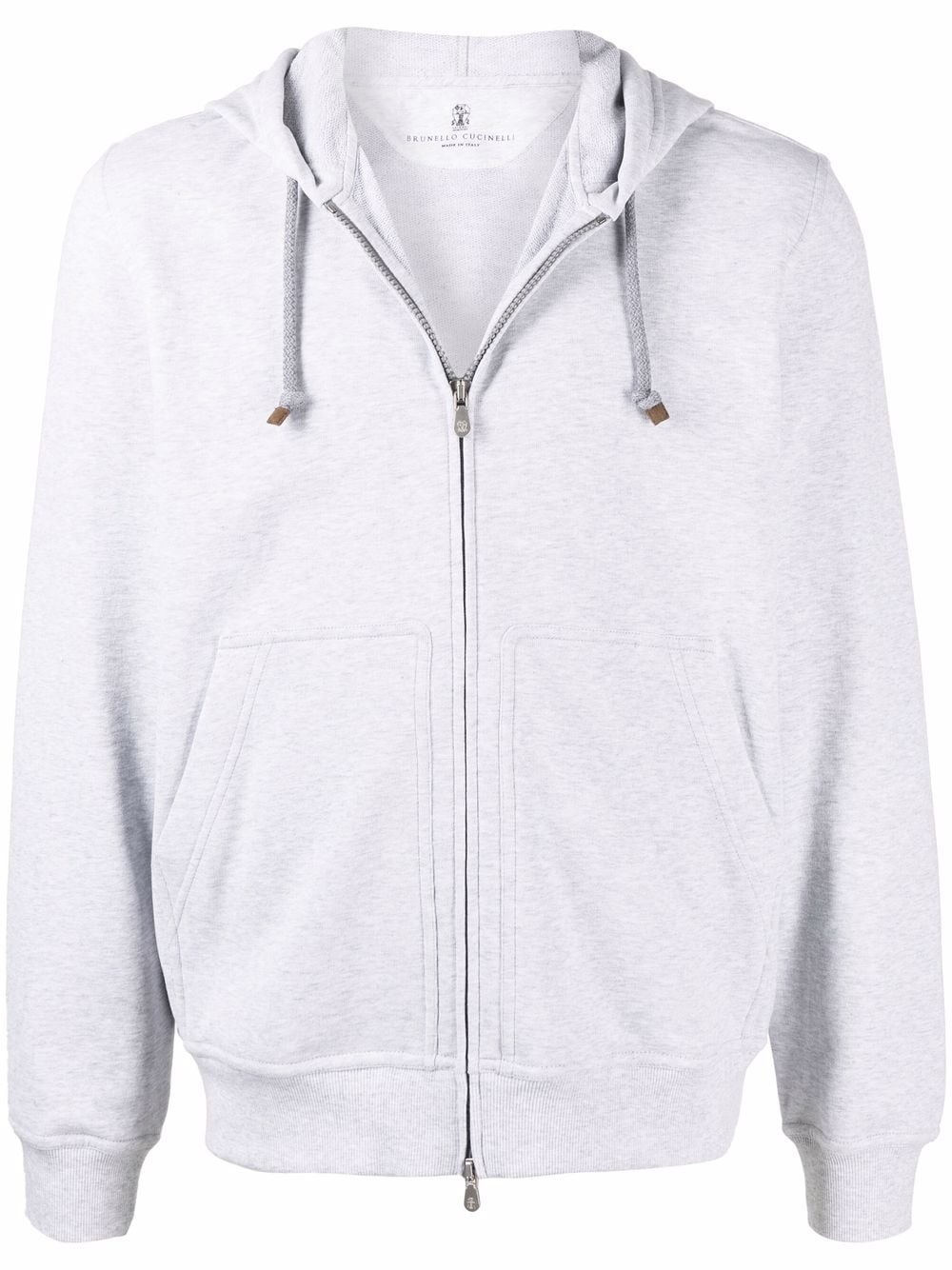 zipped-up cotton hoodie - 1