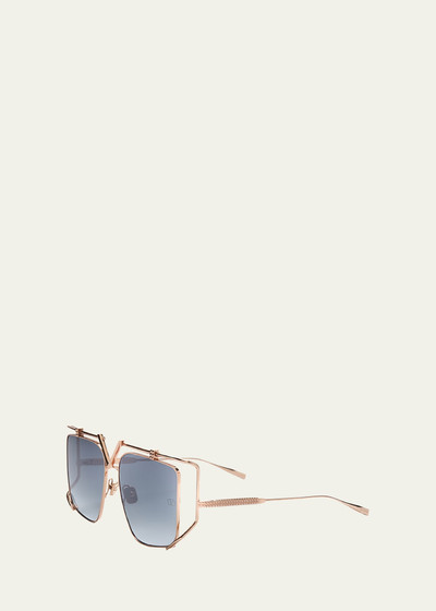 Valentino V-Light Blue Titanium Square Sunglasses outlook