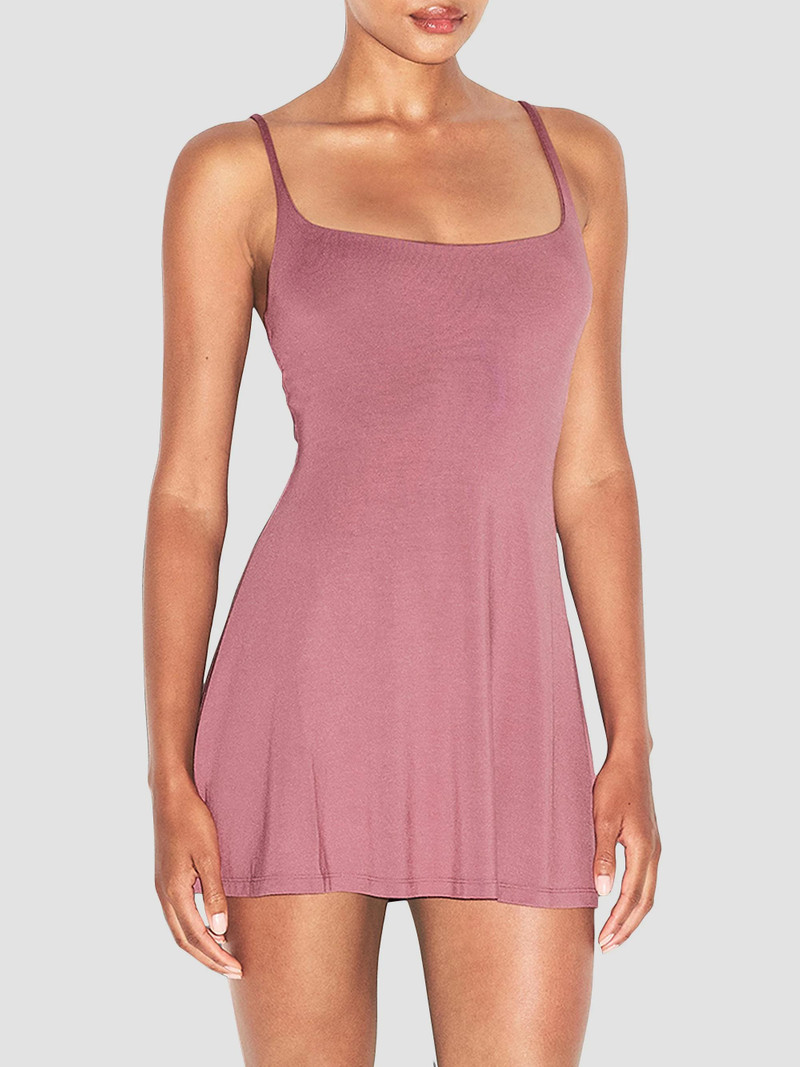 Women's Smooth Layers Scoop Neck Minidress - Redwood 3