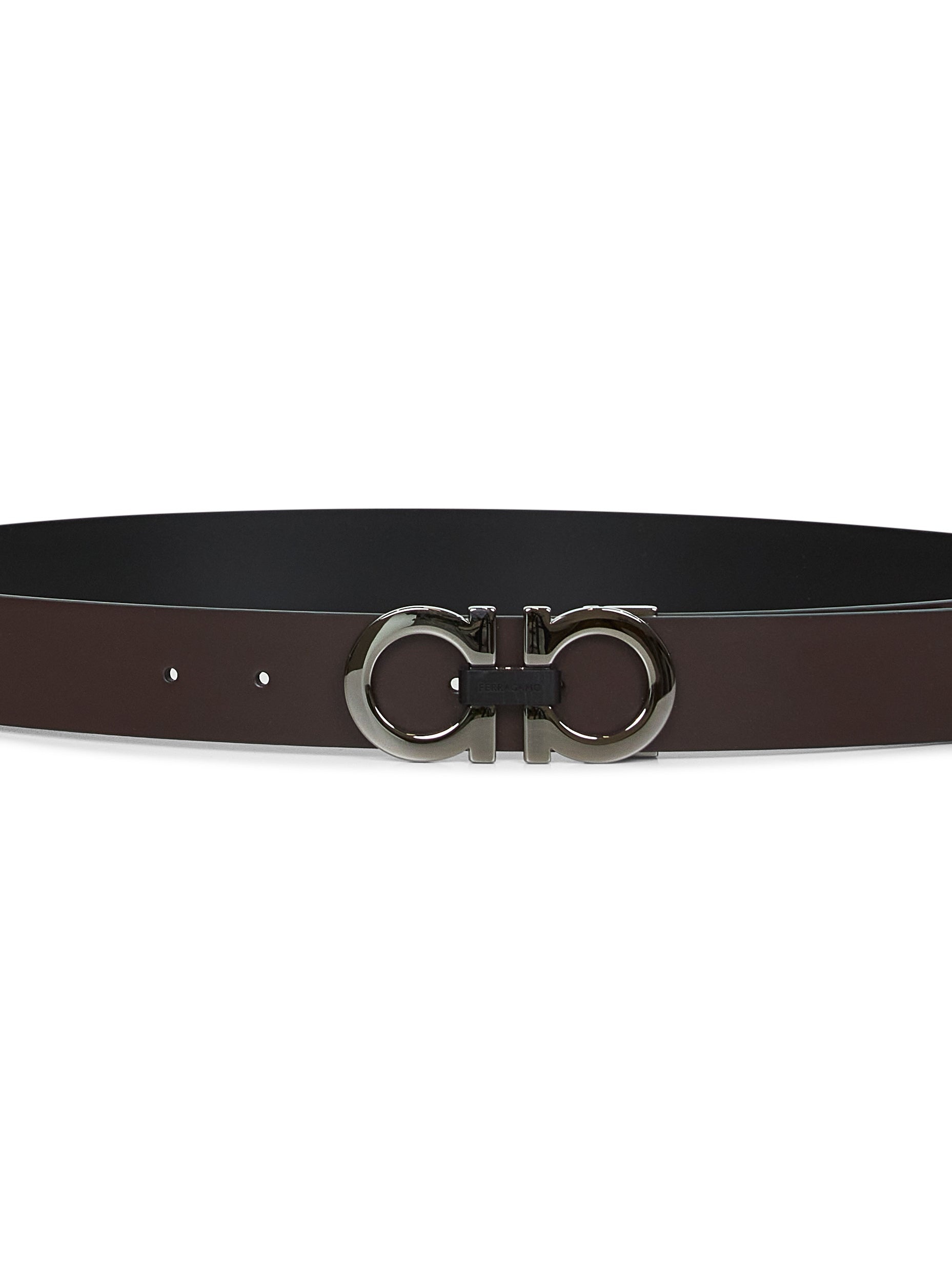 Dark brown Gancini reversible belt - 2