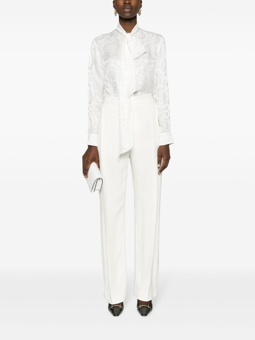 Barocco-jacquard satin blouse - 2