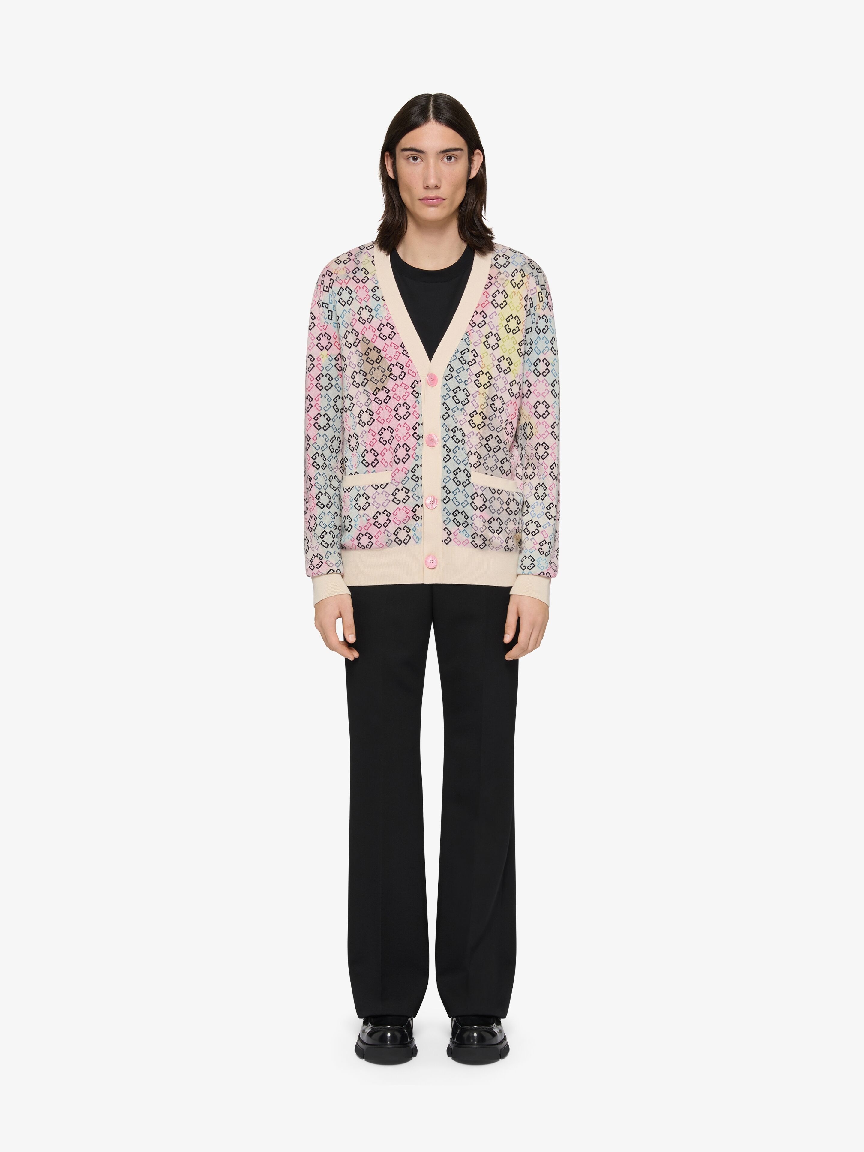 MULTICOLOR CARDIGAN IN MONOGRAM 72 COTTON - 2